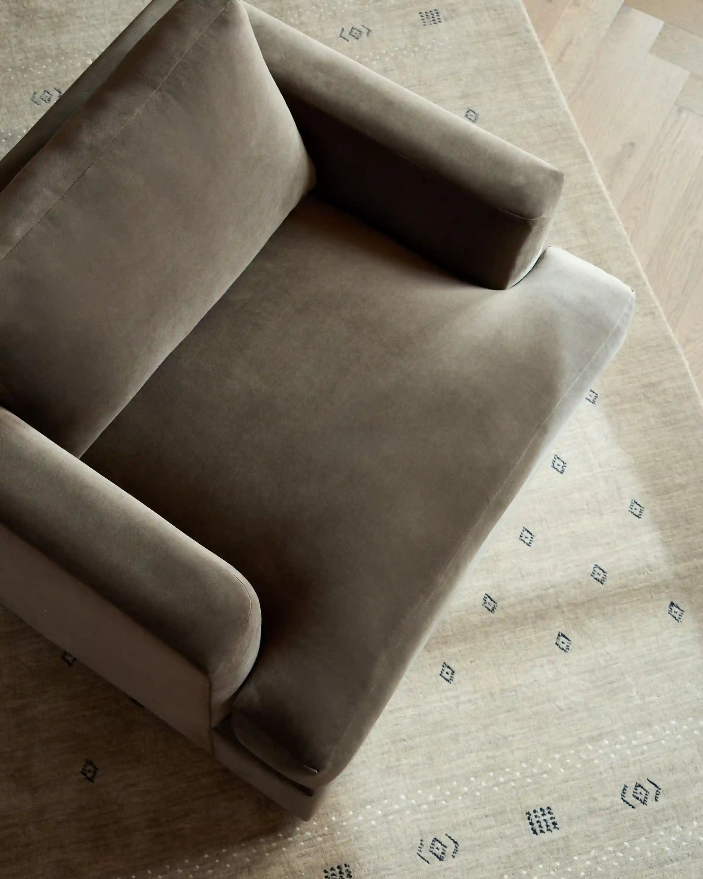 Sierra Curved Arm Accent Chair in Performance Velvet