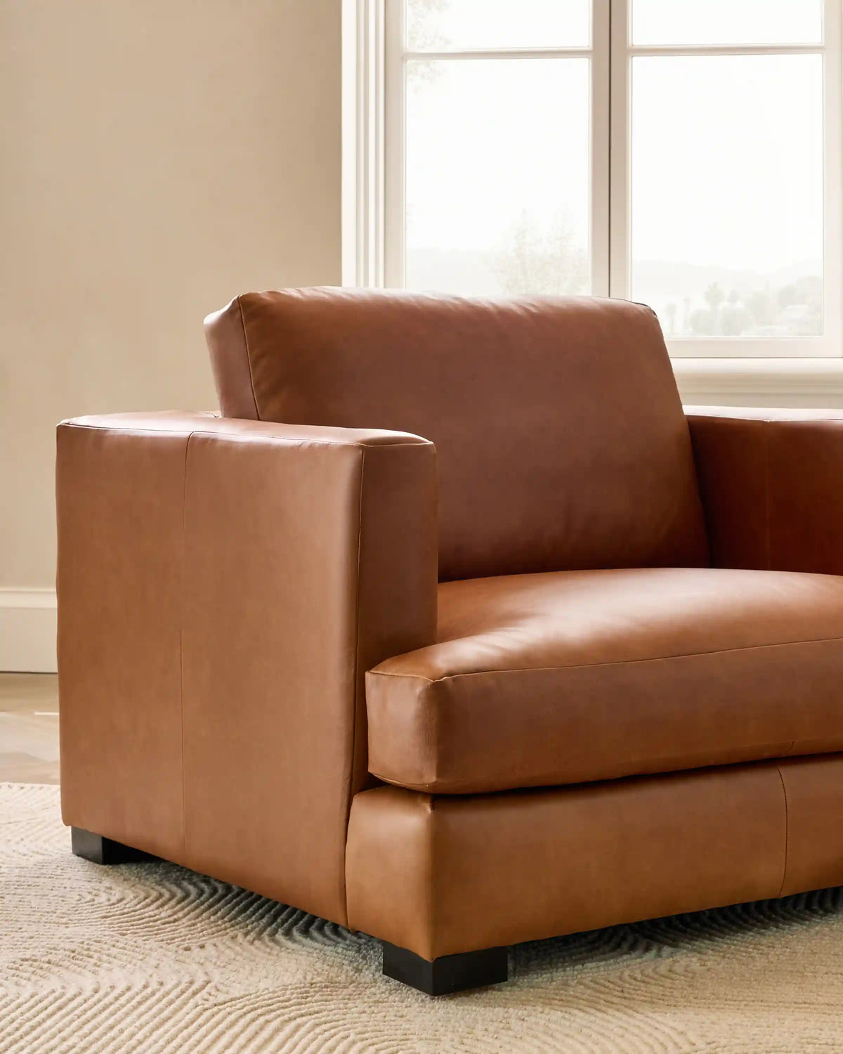 Sierra Curved Arm Accent Chair in Leather