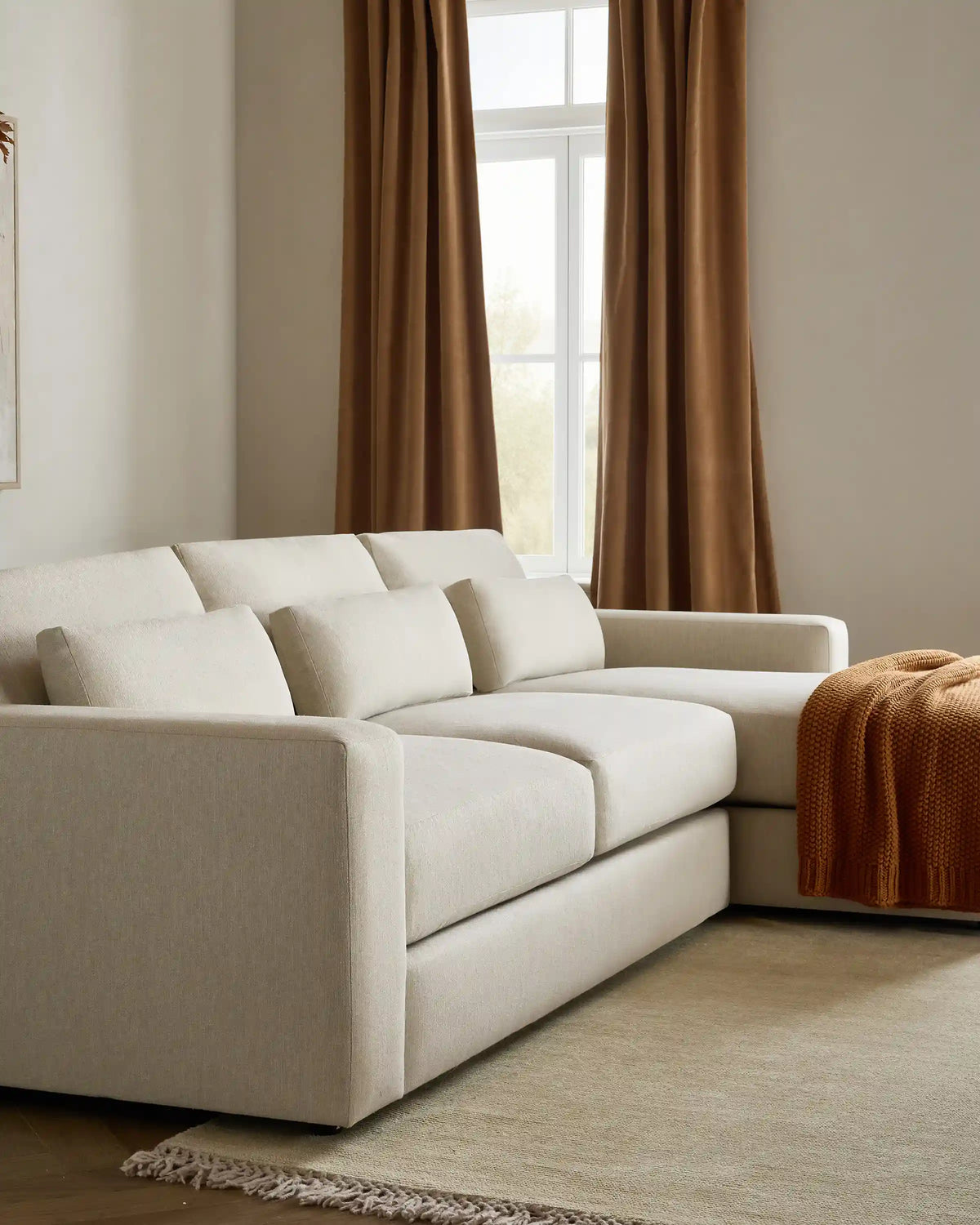 Ashford Deep Seat Chaise Sectional in Performance Basketweave