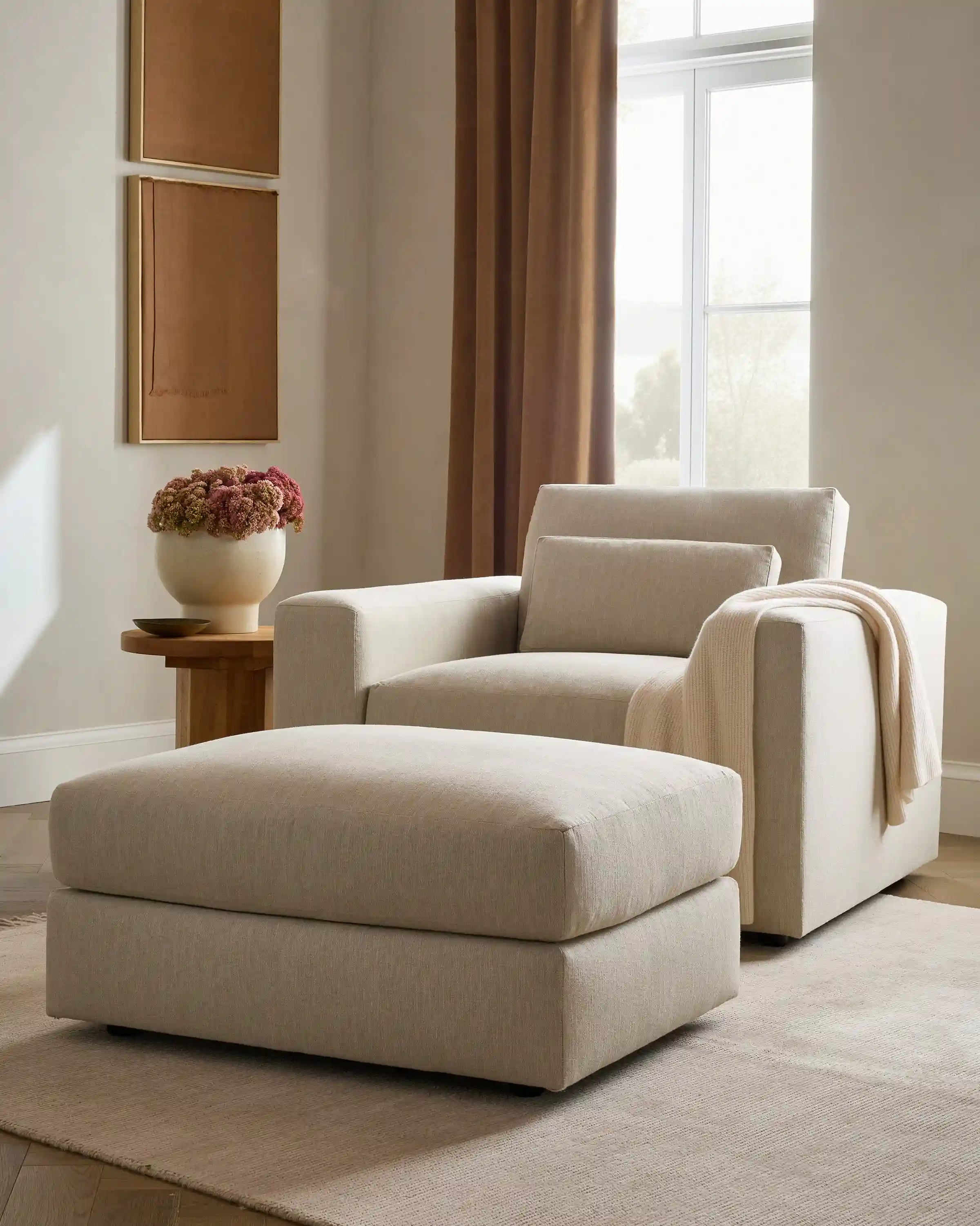 Ashford Deep Seat Ottoman in Performance Velvet