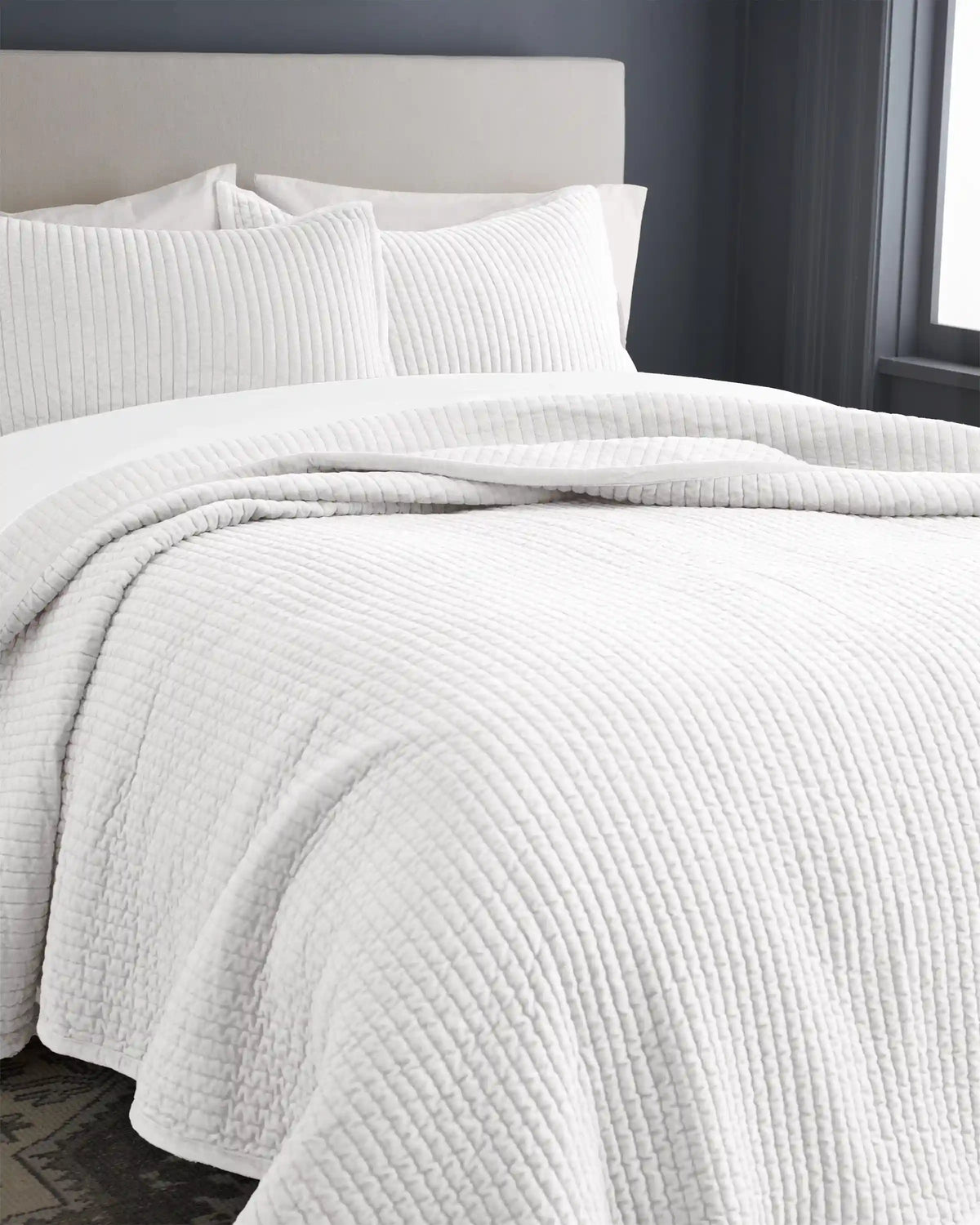 Cotton Velvet Vertical Channel Quilt Set
