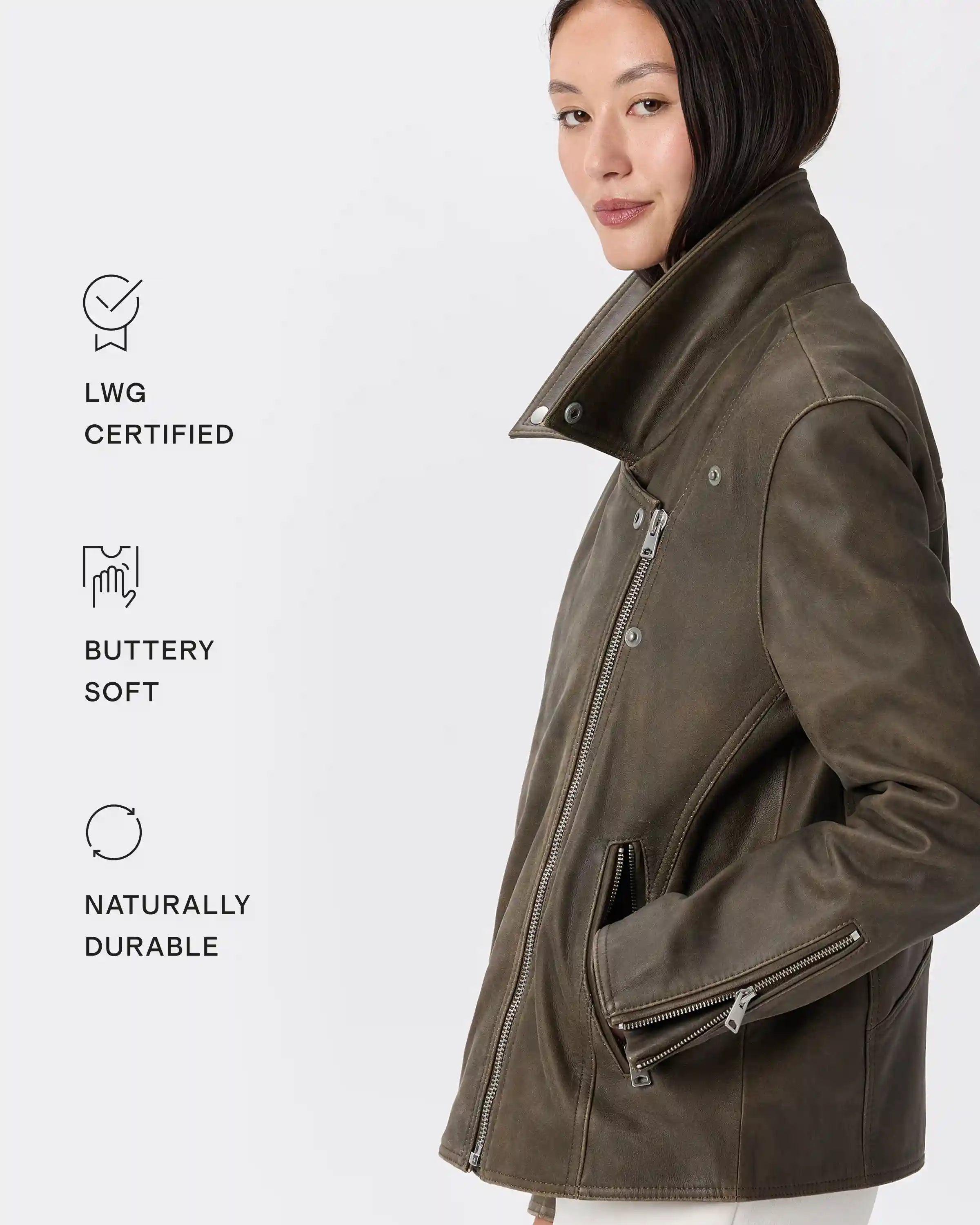 100% Leather Oversized Biker Jacket