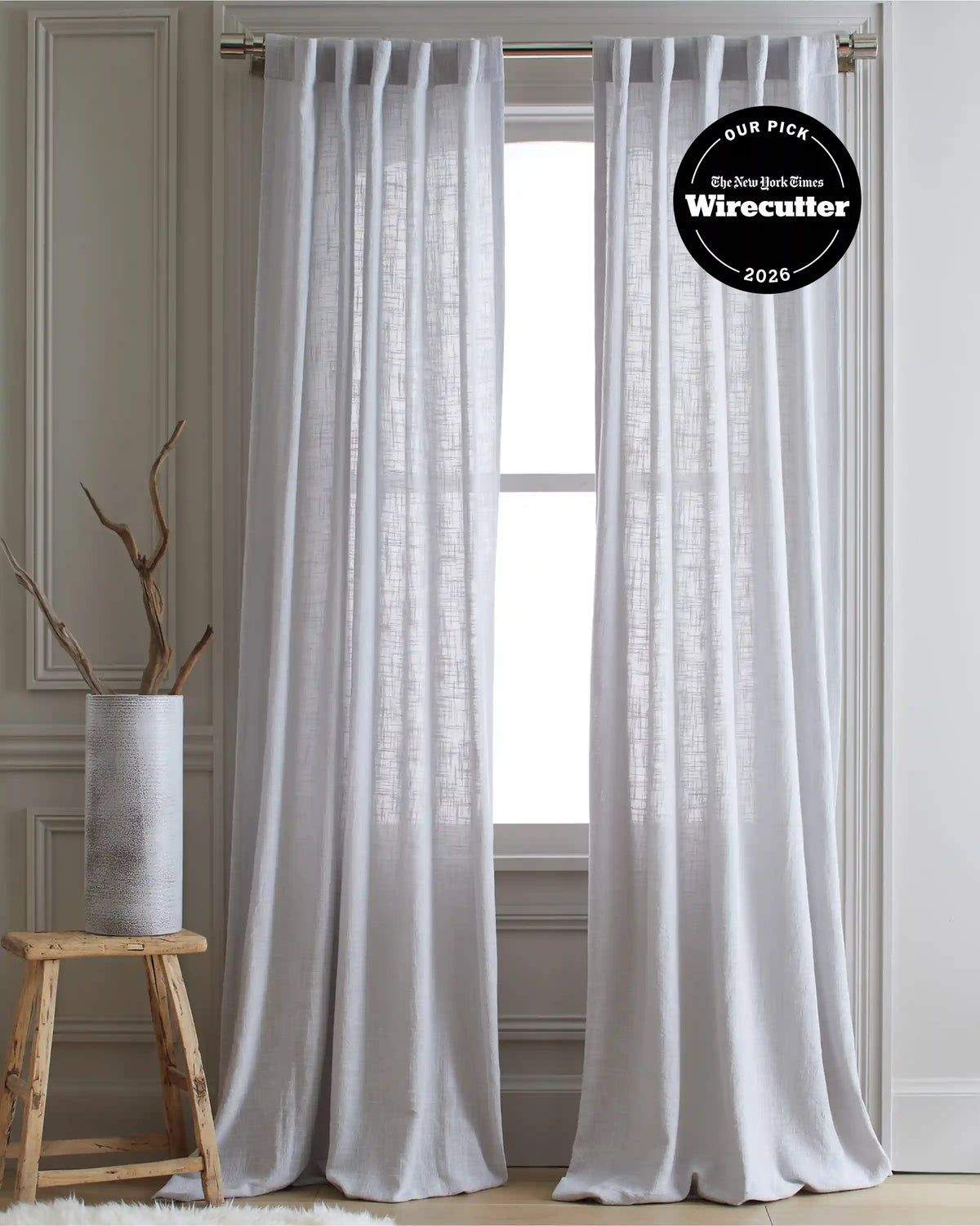Cotton Sheer Curtain Set (Set of 2)