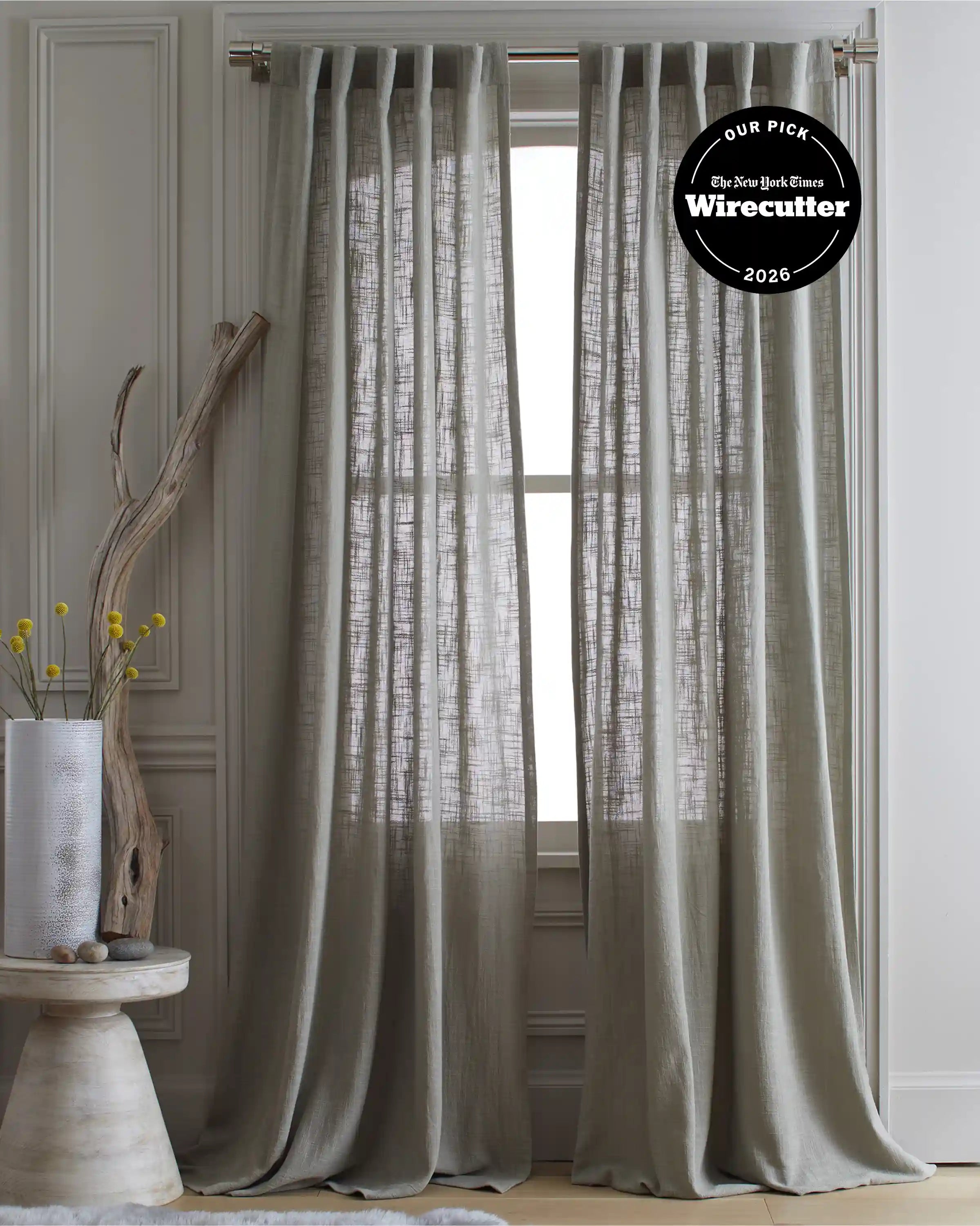 Cotton Sheer Curtain Set (Set of 2)
