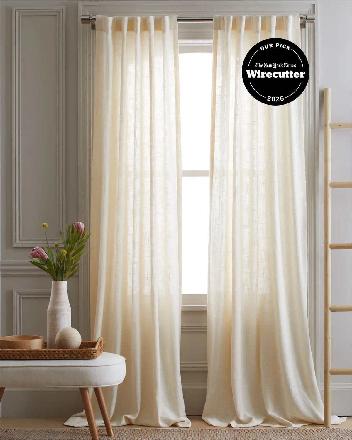 Cotton Sheer Curtain Set (Set of 2)