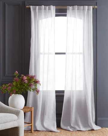 European Linen Sheer Curtain Set (Set of 2)