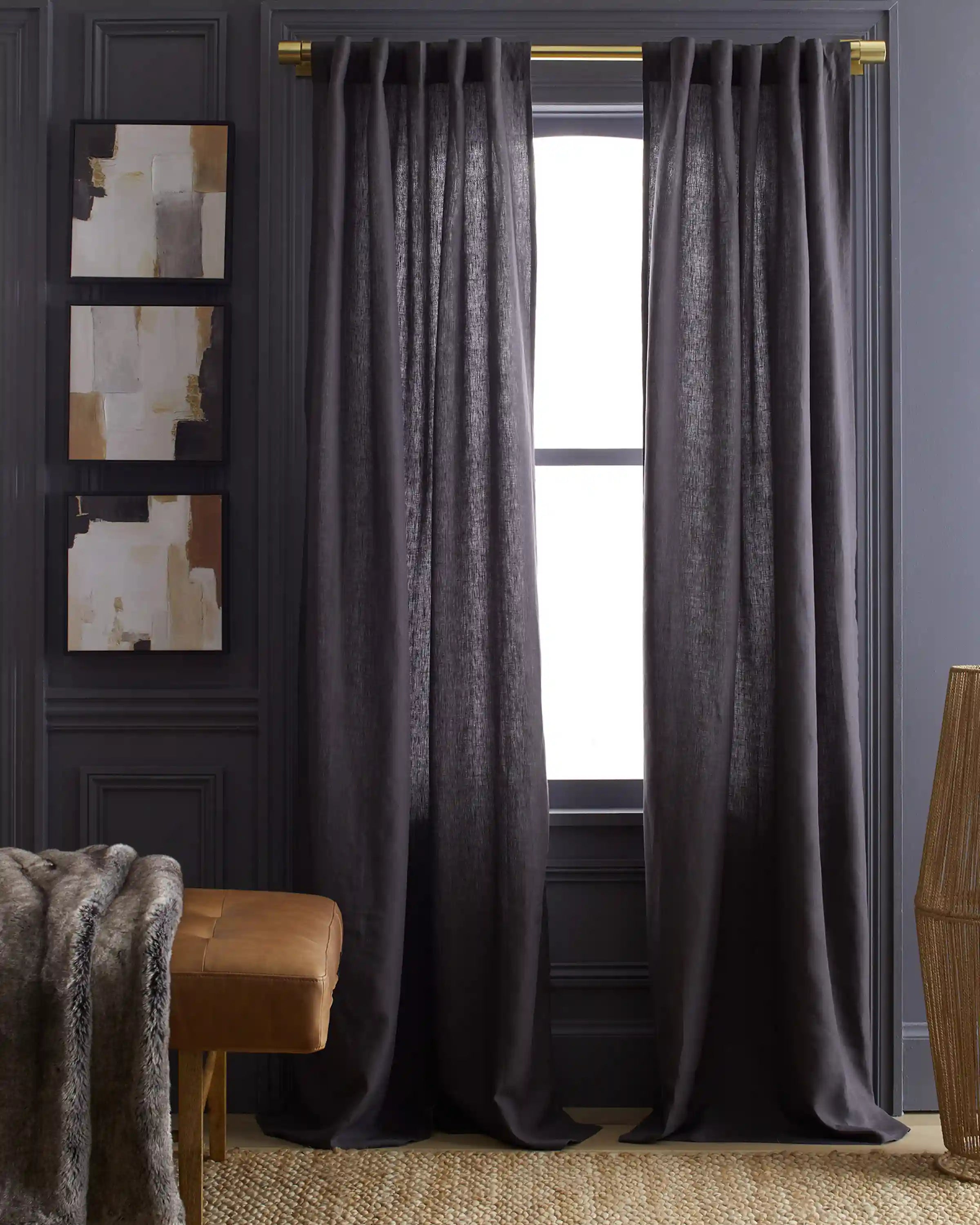 European Linen Curtain - Single Panel
