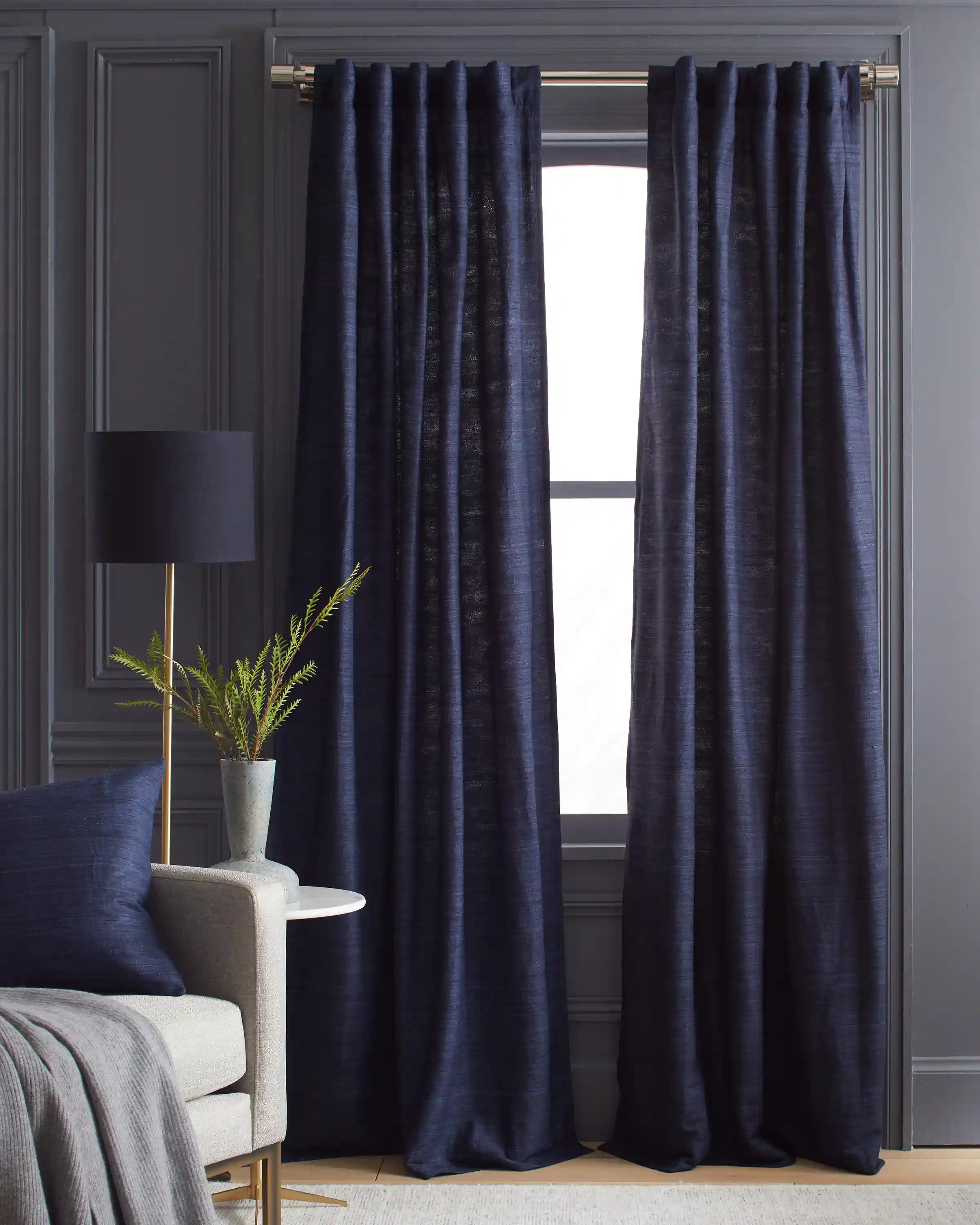 Raw Silk Curtain - Single Panel