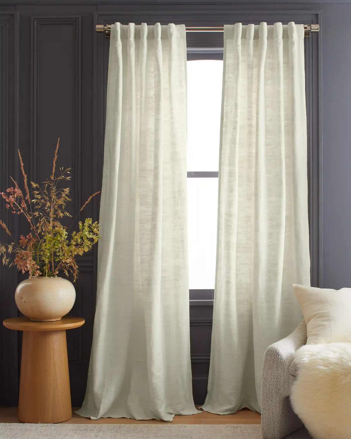Raw Silk Curtain - Single Panel