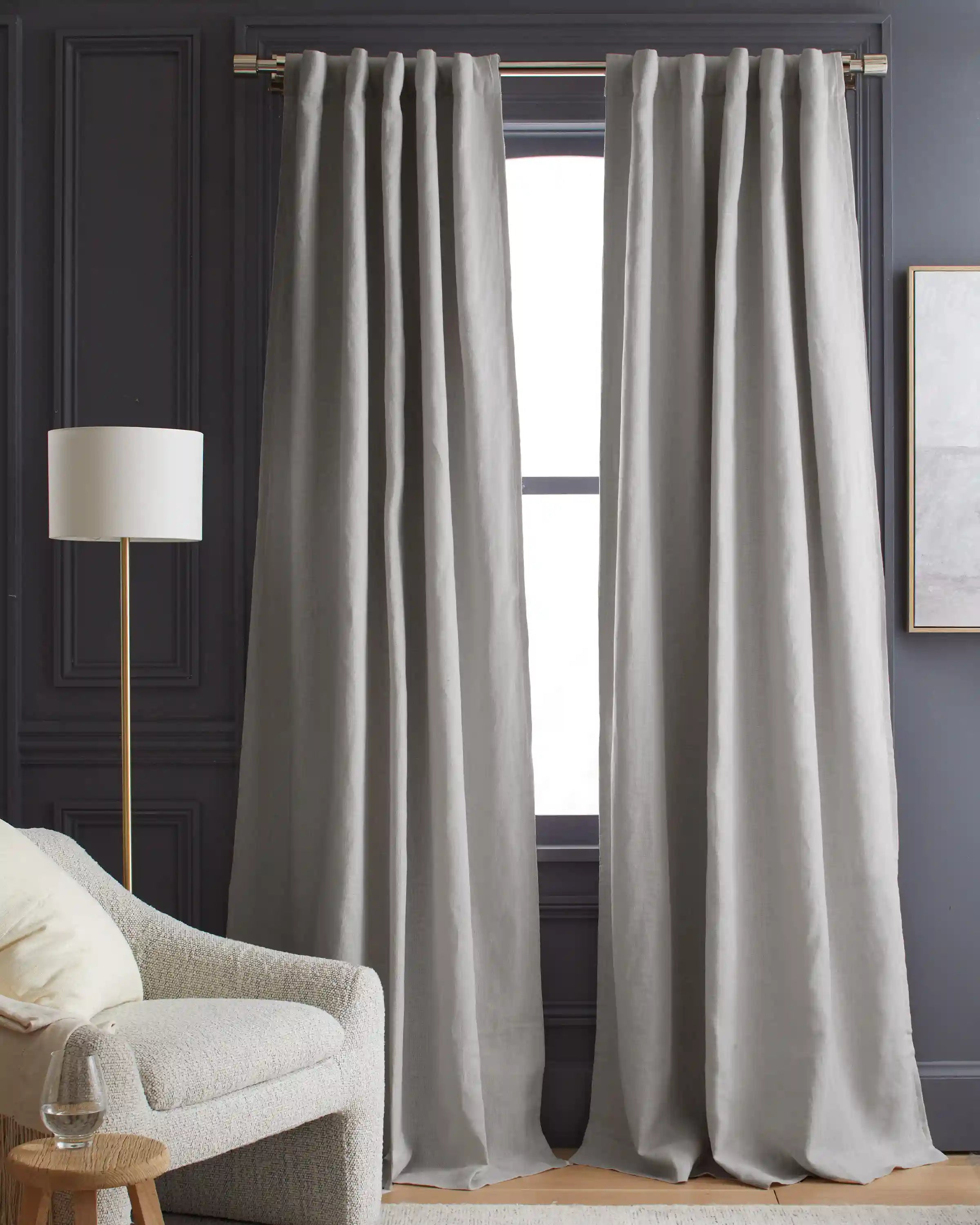 Heavyweight European Linen Room Darkening Curtain