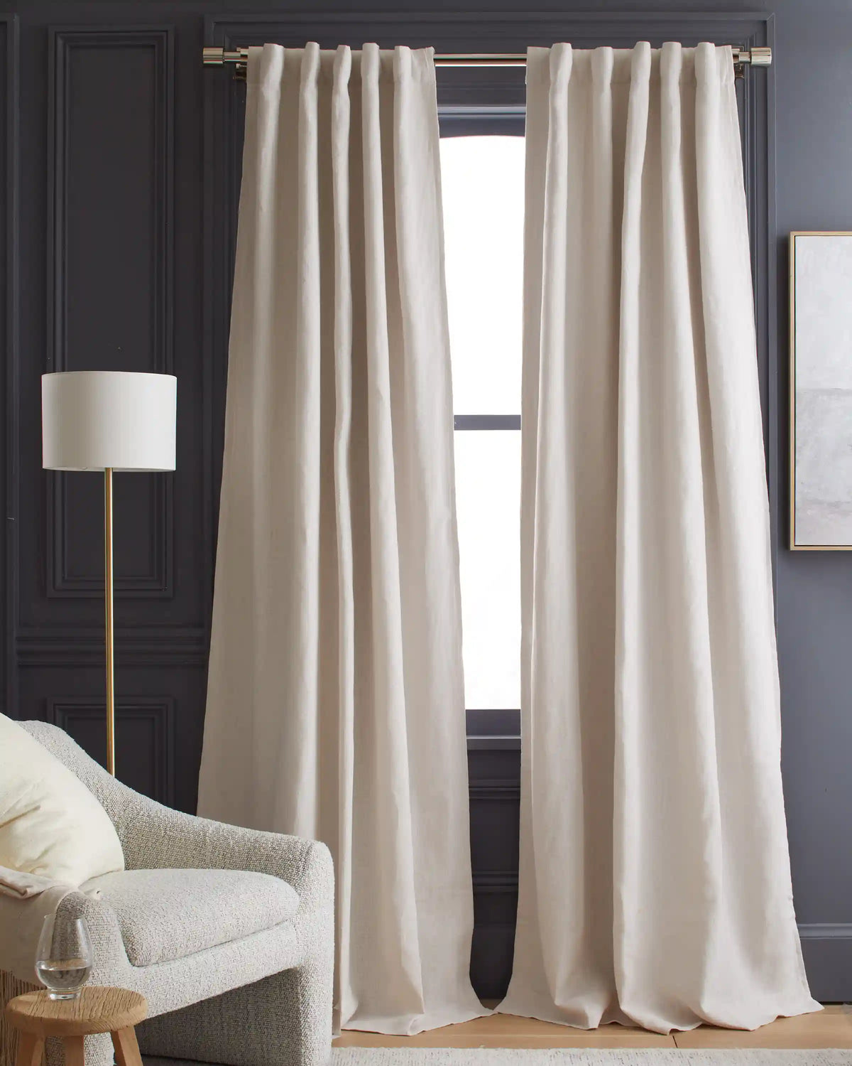 Heavyweight European Linen Room Darkening Curtain