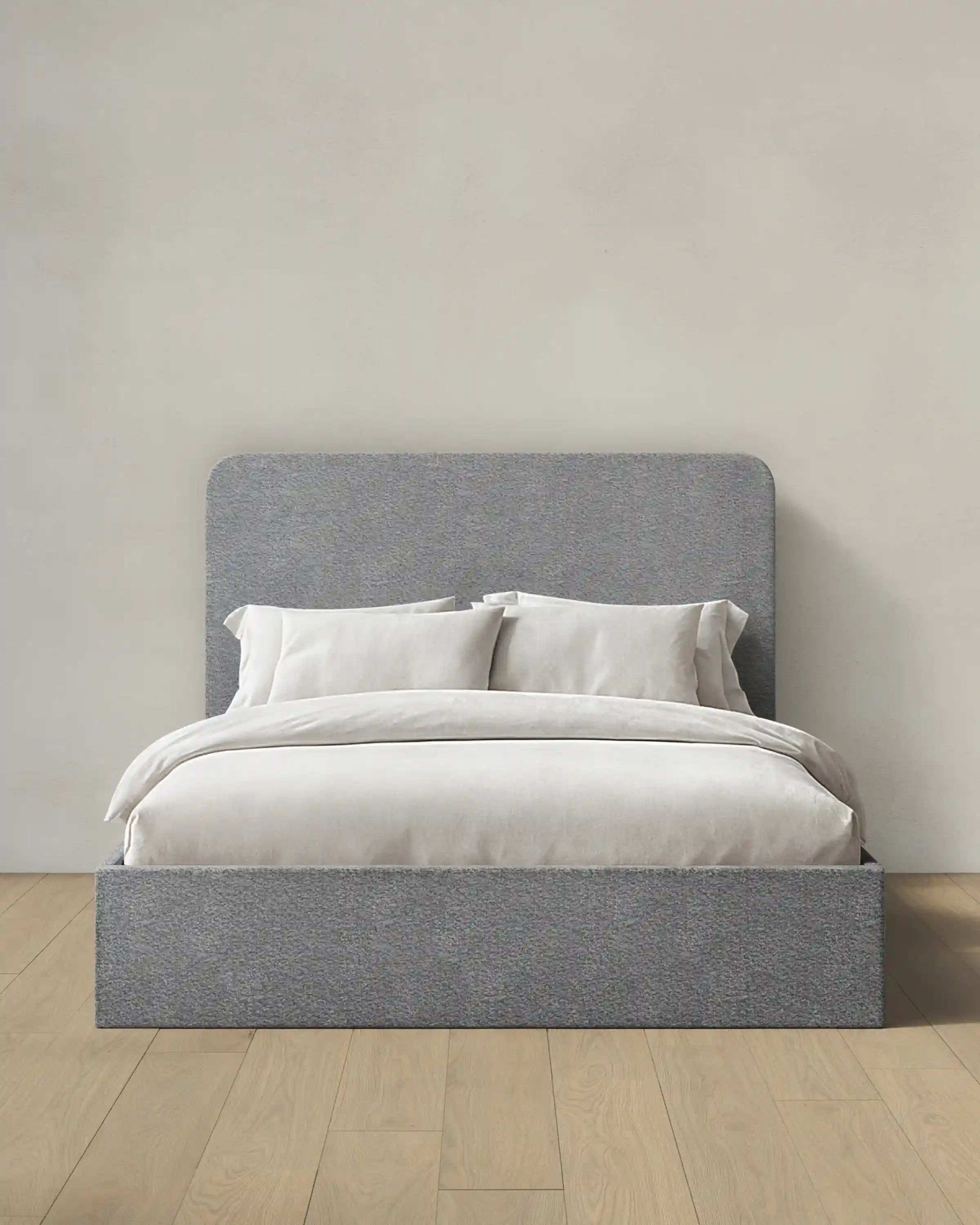 Plush Boucle Curved Bed