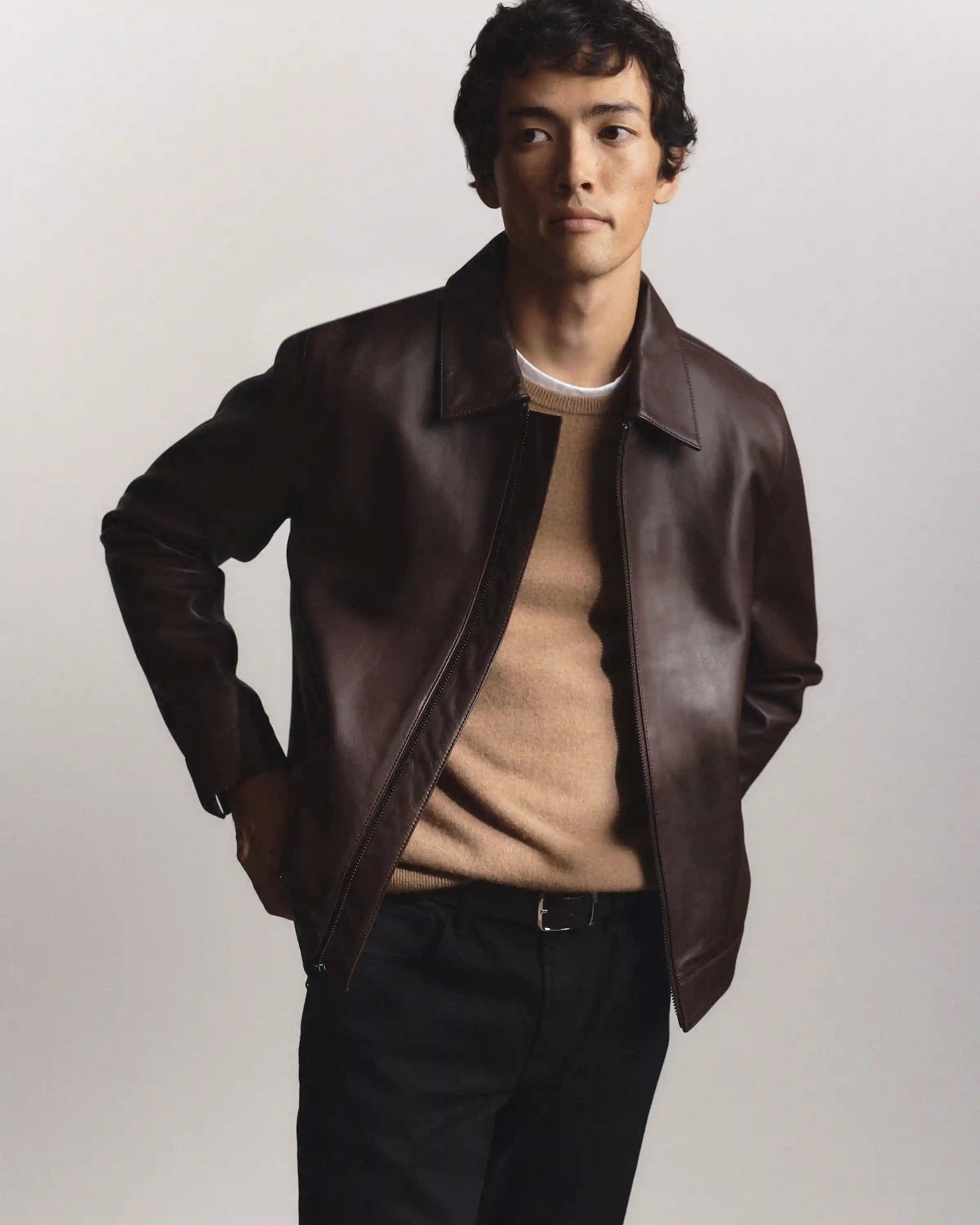100% Leather Harrington Jacket