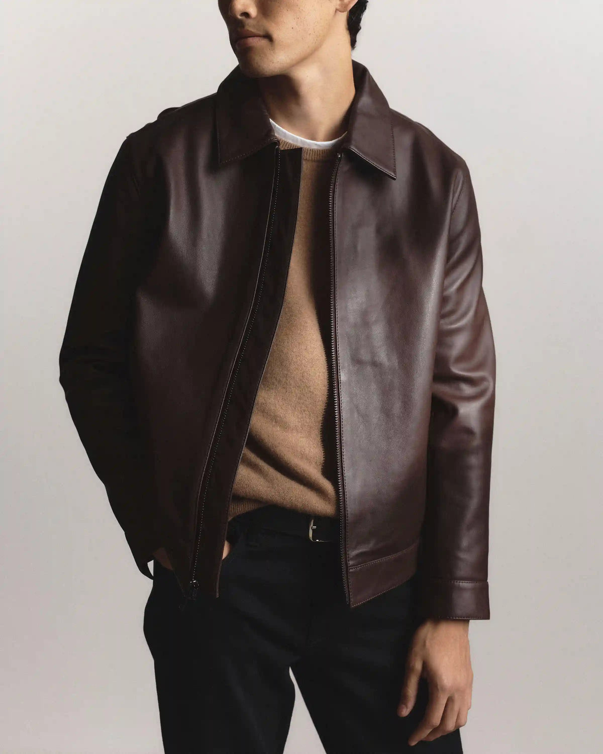 100% Leather Harrington Jacket