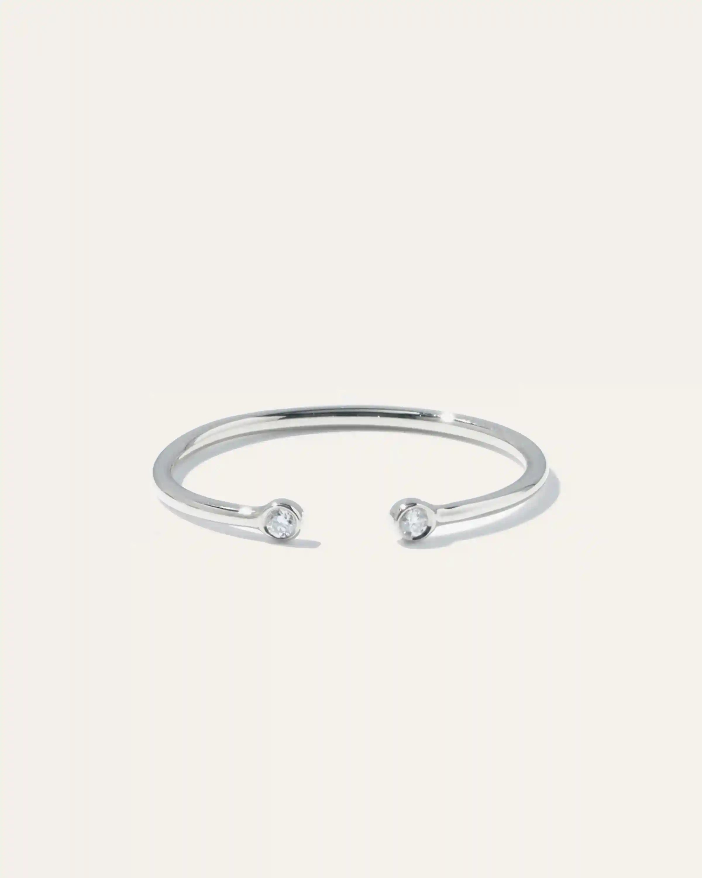 14K Gold Diamond Bezel Open Ring