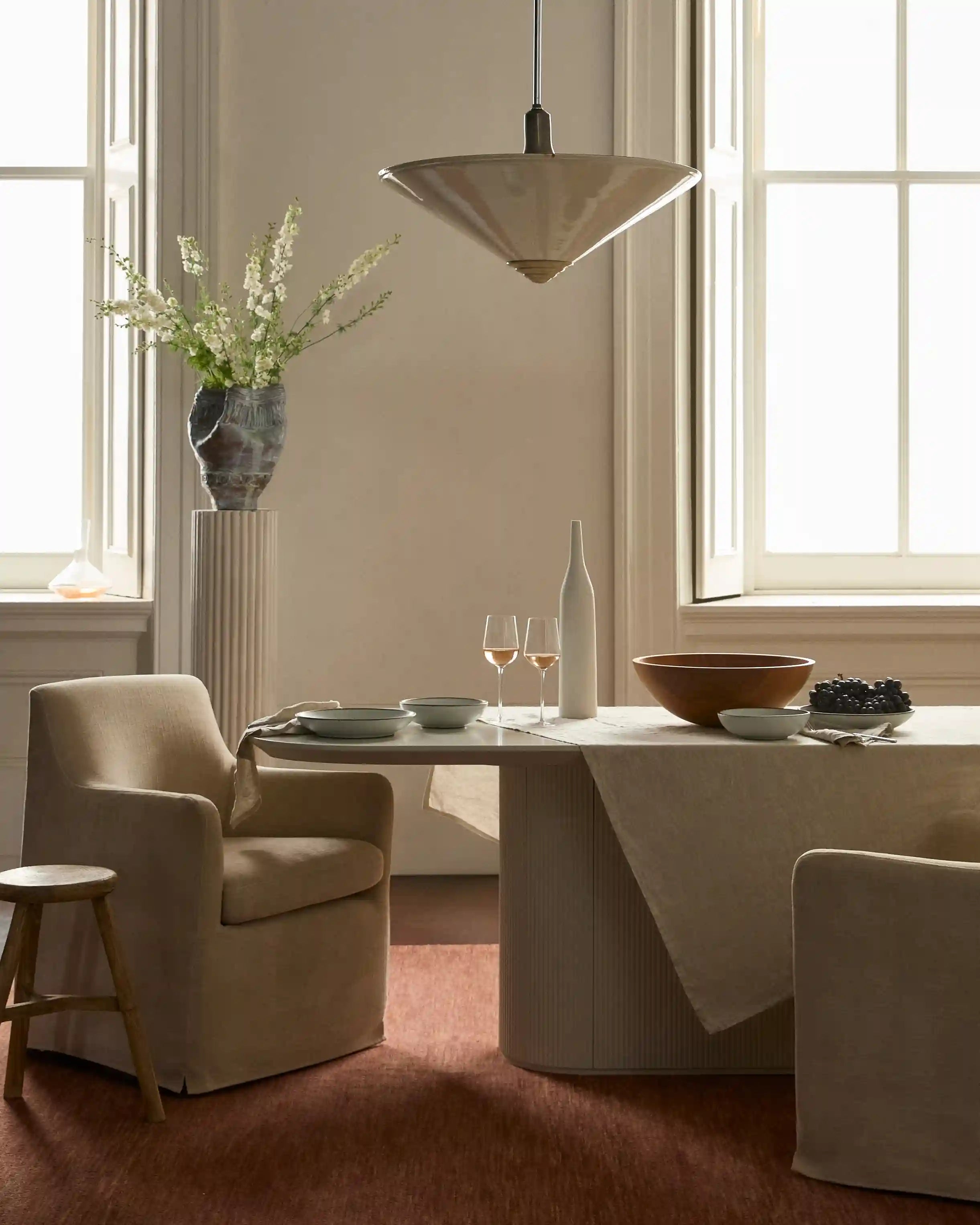 Performance Chenille Curved Back Dining Chair