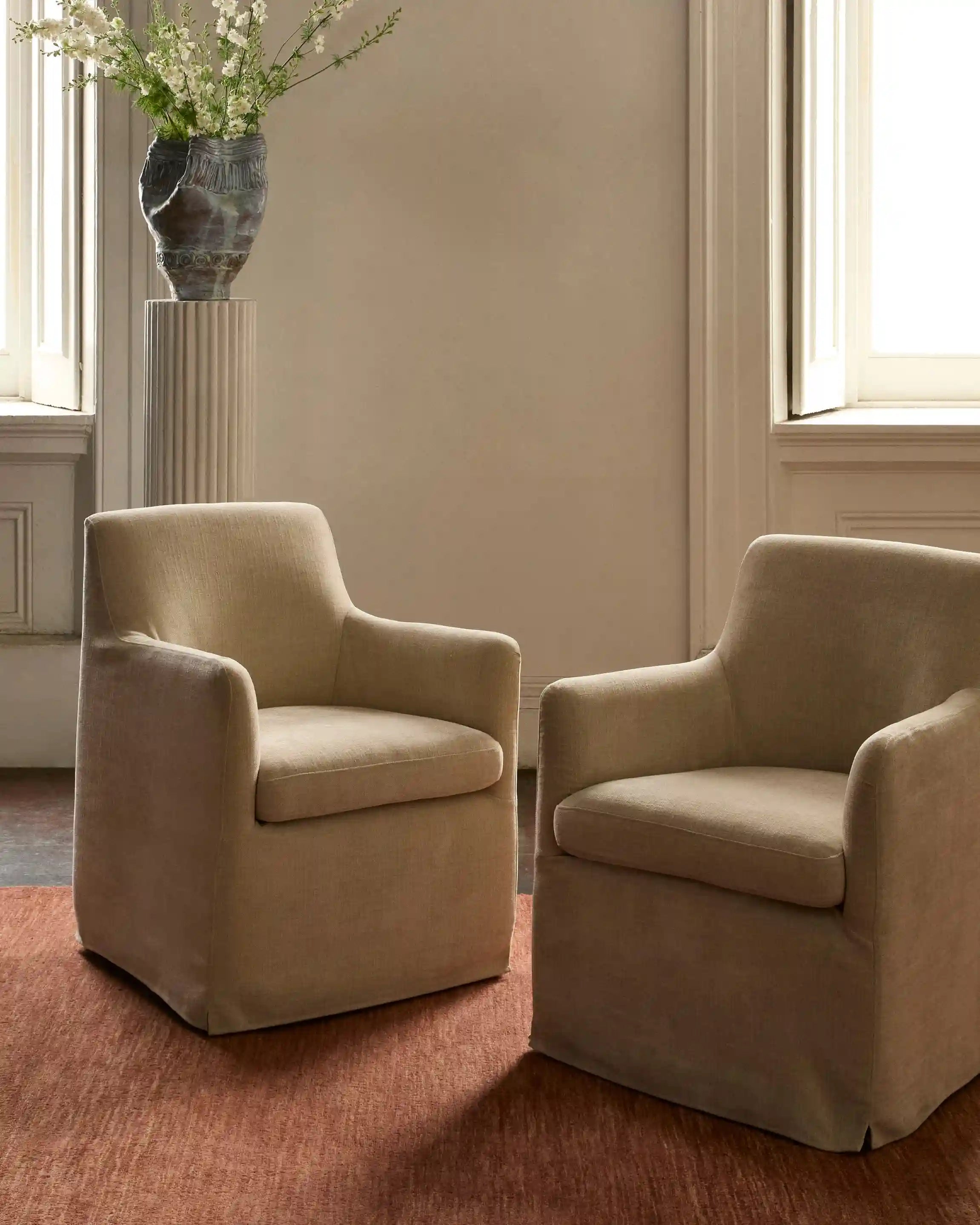 Performance Chenille Curved Back Dining Chair