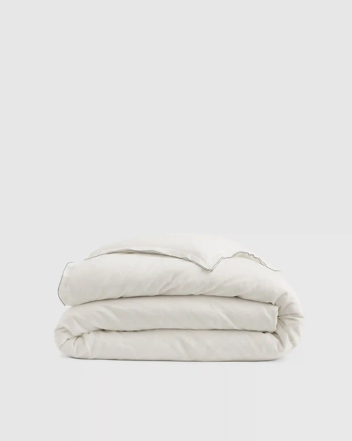European Linen Double Embroidered Edge Duvet Cover