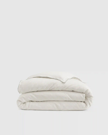 European Linen Double Embroidered Edge Duvet Cover