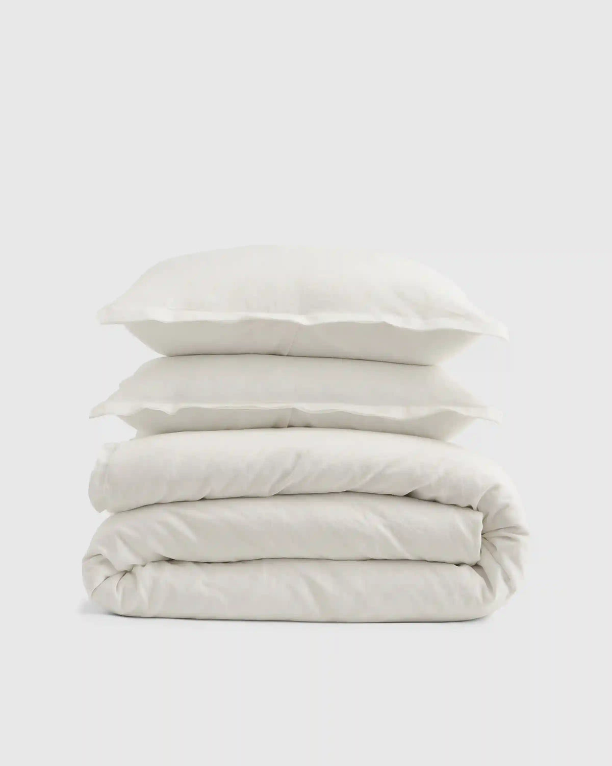European Linen Double Embroidered Edge Duvet Cover Set