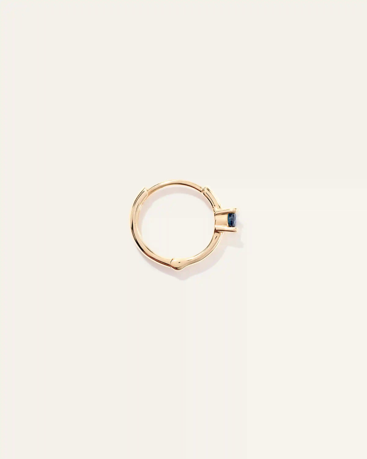 14K Gold Gemstone Tiny Huggie - Single