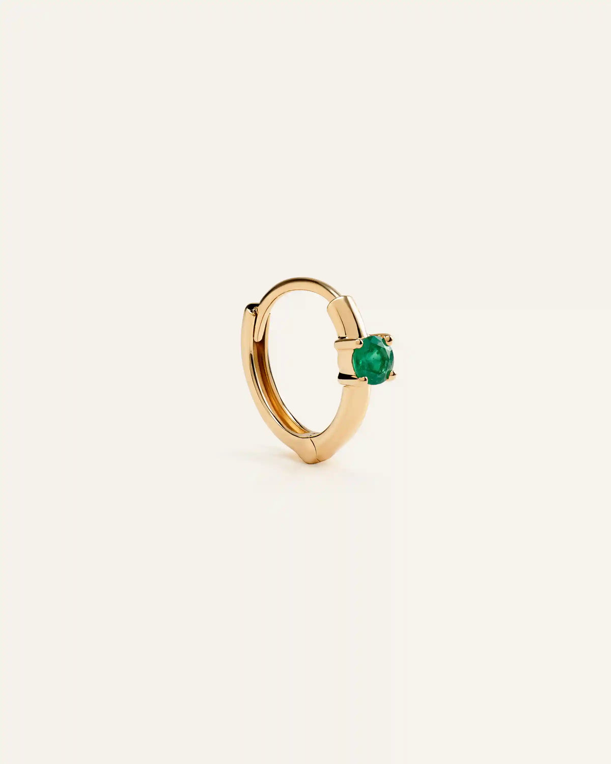 14K Gold Gemstone Tiny Huggie - Single