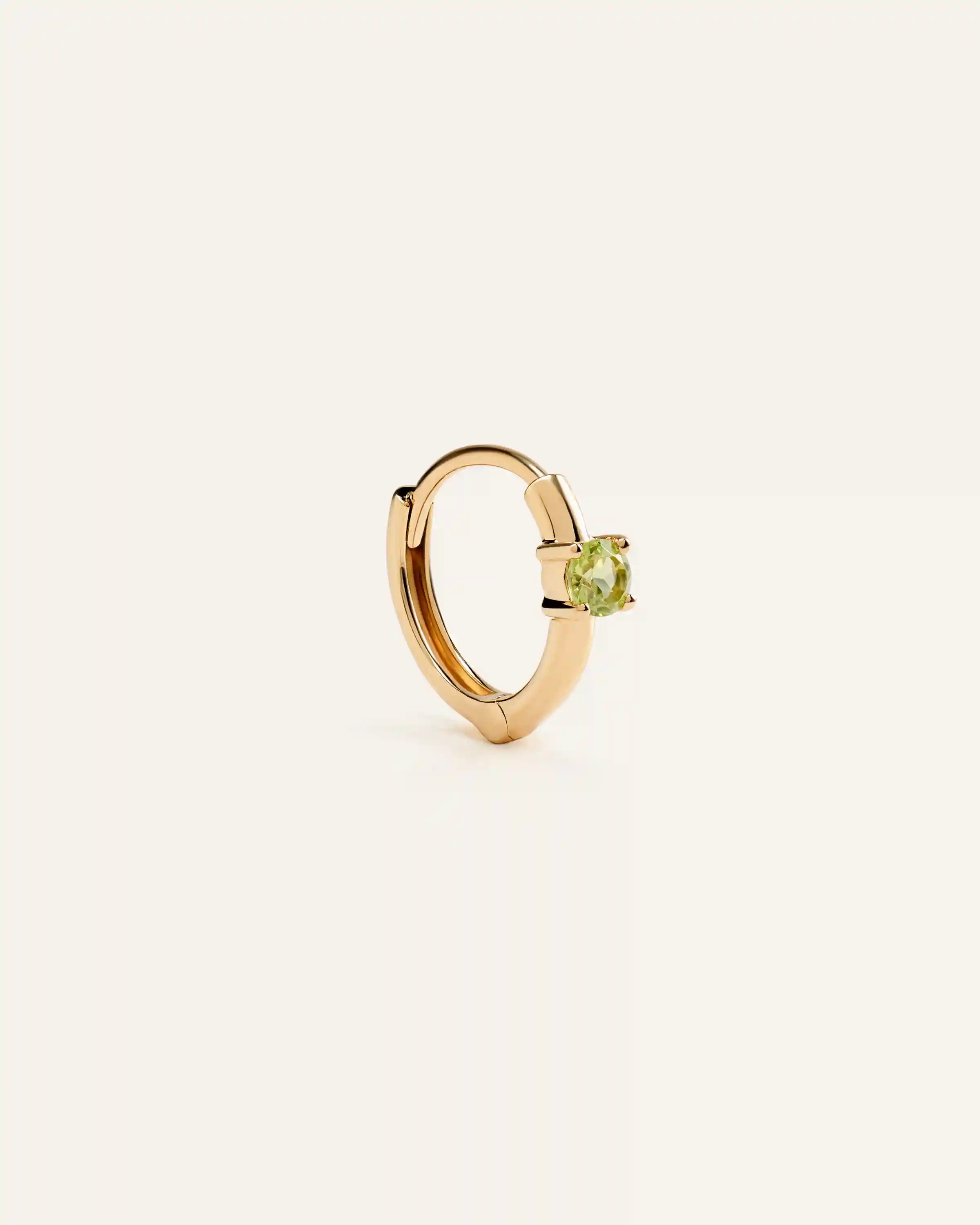 14K Gold Gemstone Tiny Huggie - Single