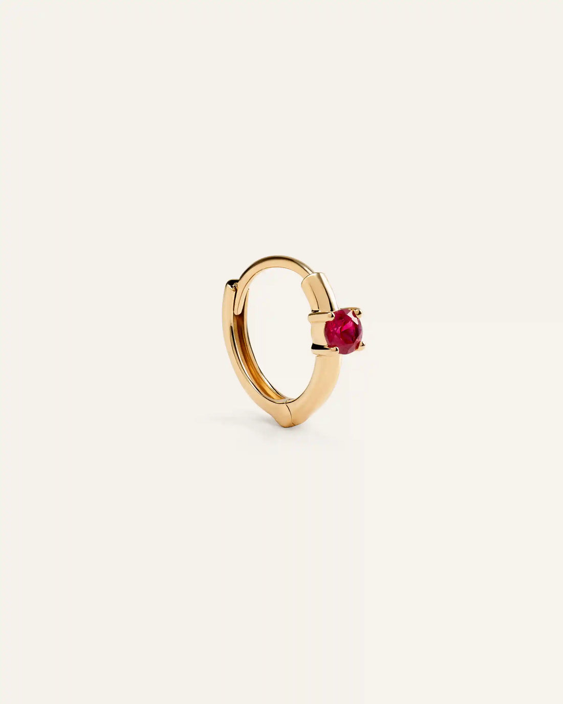 14K Gold Gemstone Tiny Huggie - Single