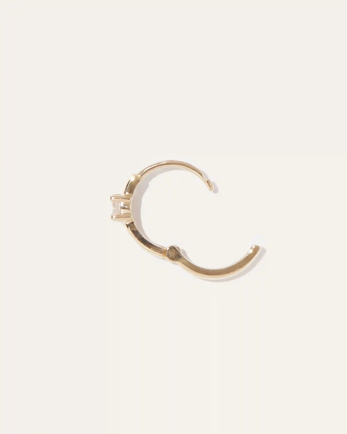 14K Gold Gemstone Tiny Huggie - Single