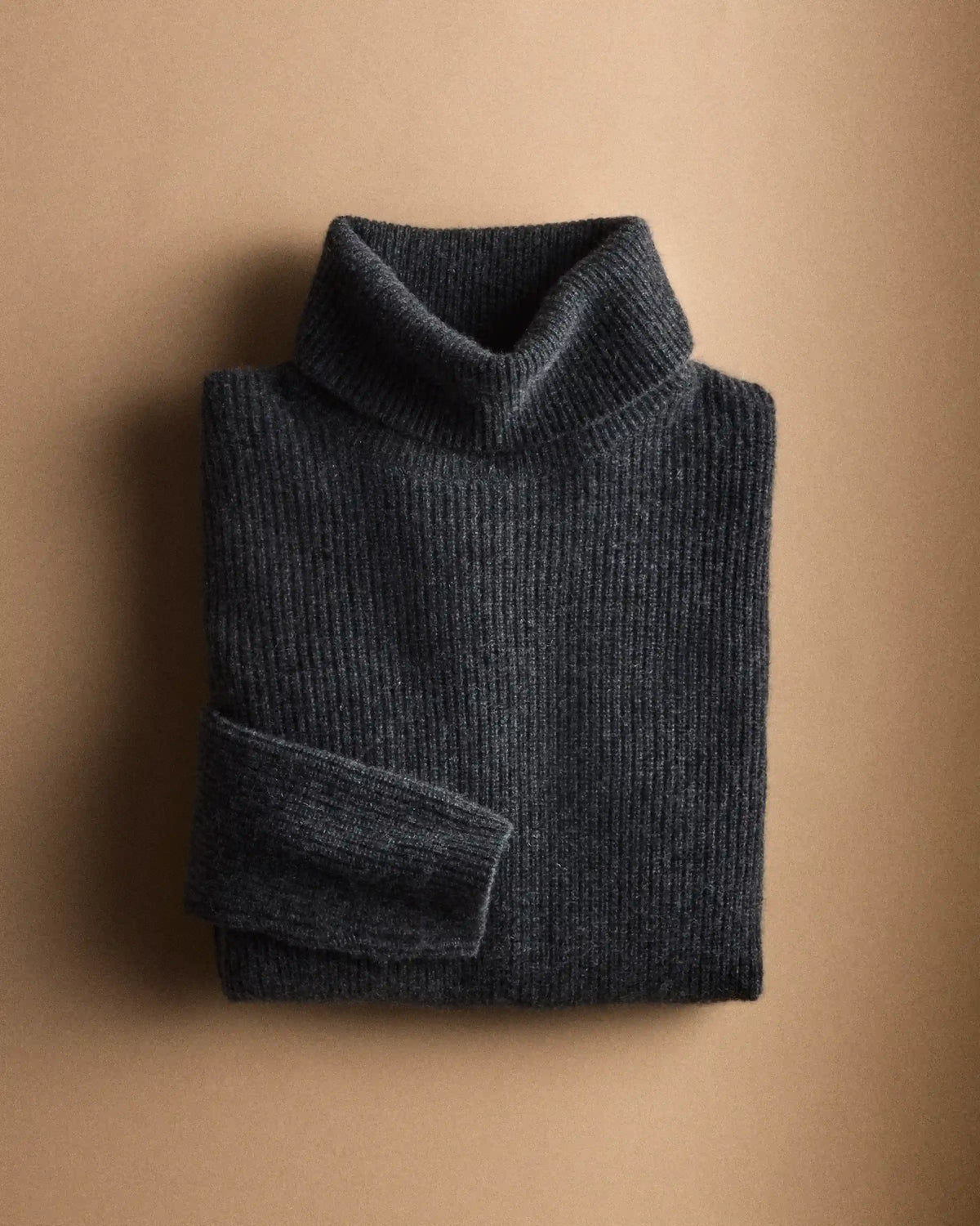 Mongolian Cashmere Fisherman Turtleneck Sweater