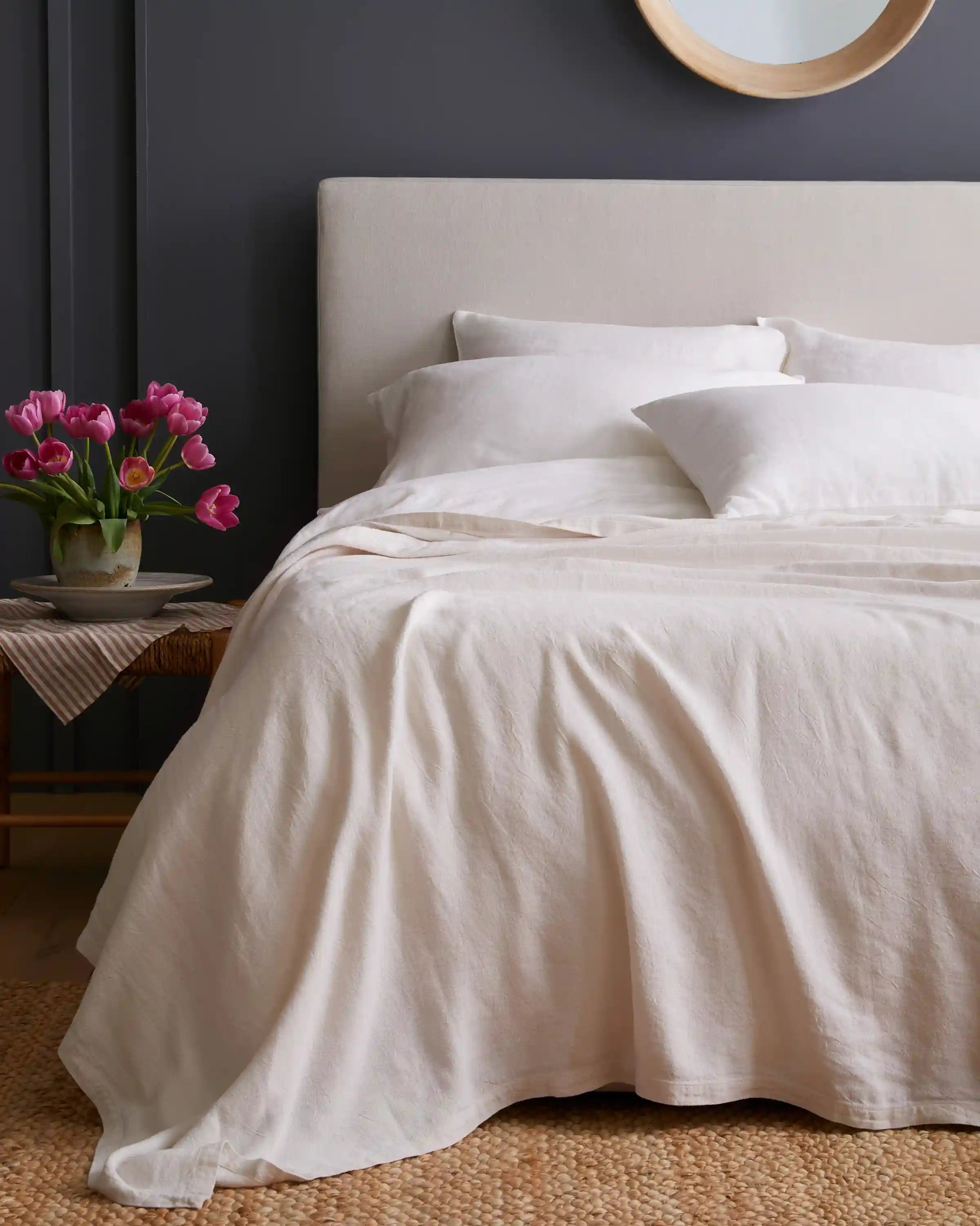 Vintage Wash European Linen Bed Cover