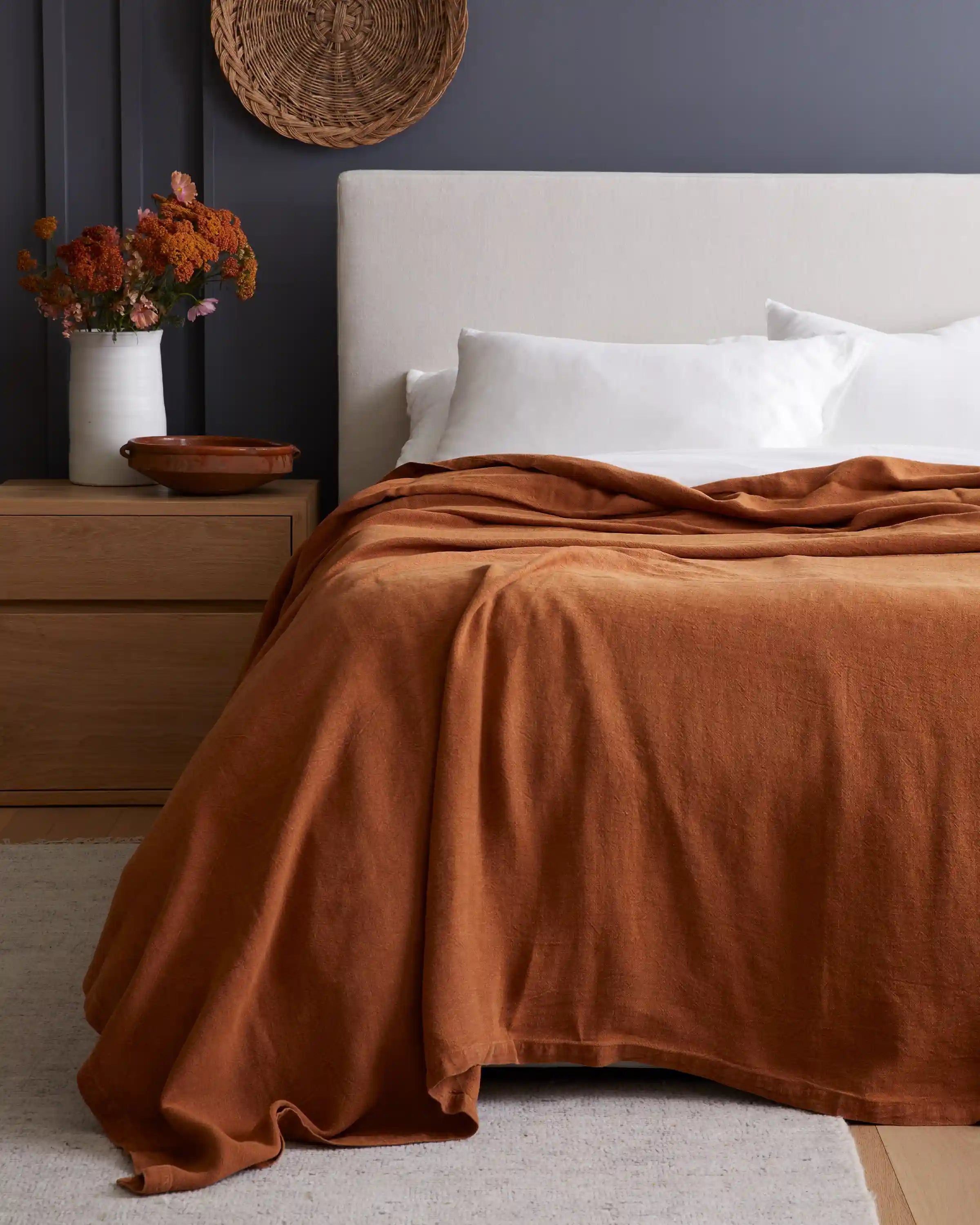 Vintage Wash European Linen Bed Cover