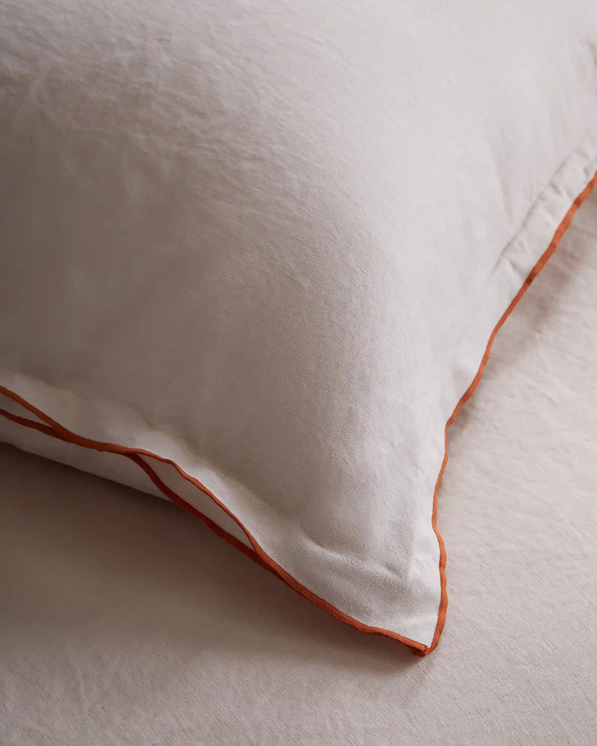 European Linen Double Embroidered Edge Sham Set
