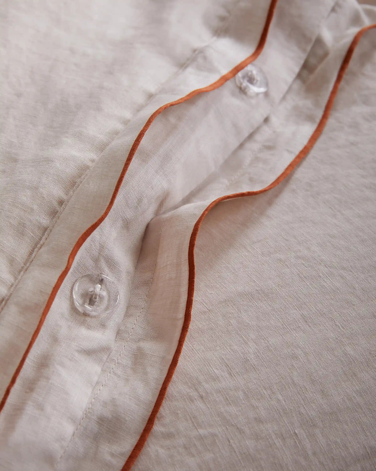 European Linen Double Embroidered Edge Duvet Cover