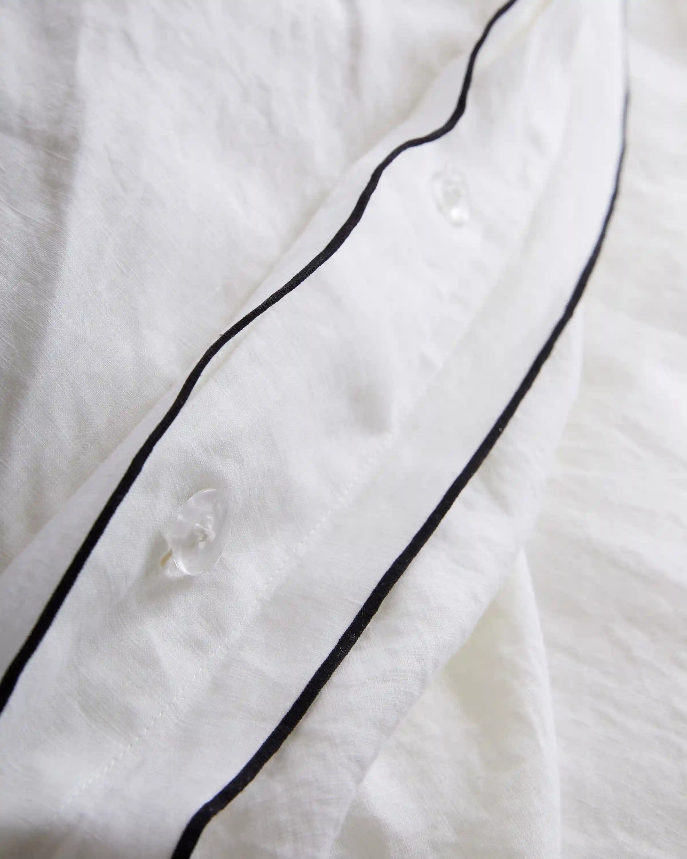 European Linen Double Embroidered Edge Duvet Cover