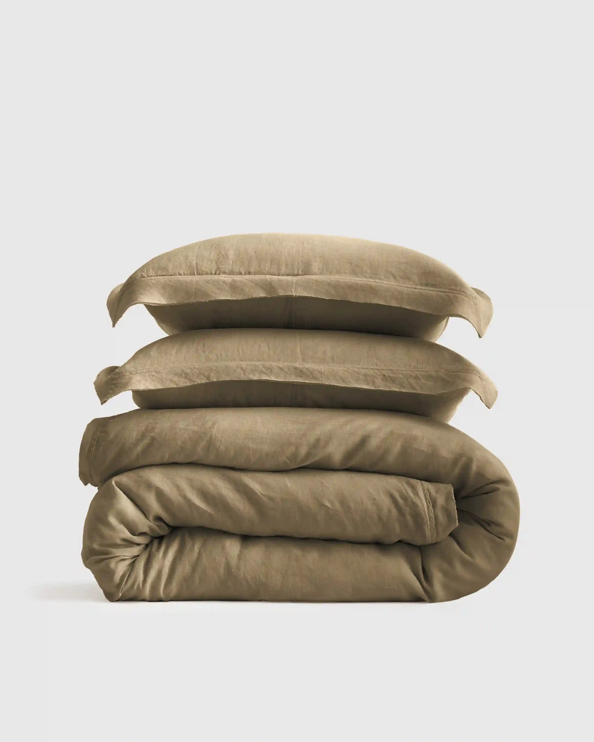 European Linen Double Flange Duvet Cover Set