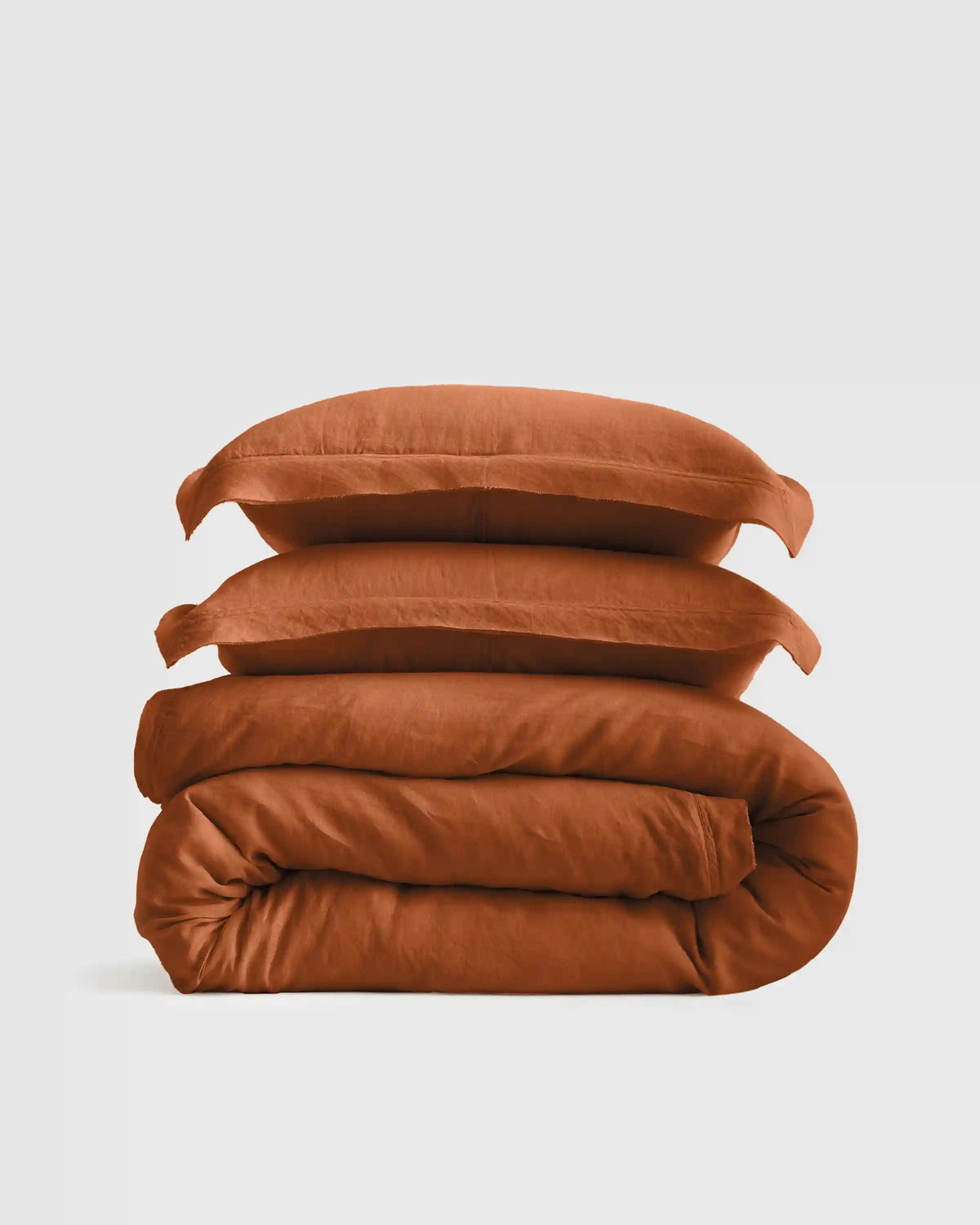 European Linen Double Flange Duvet Cover Set