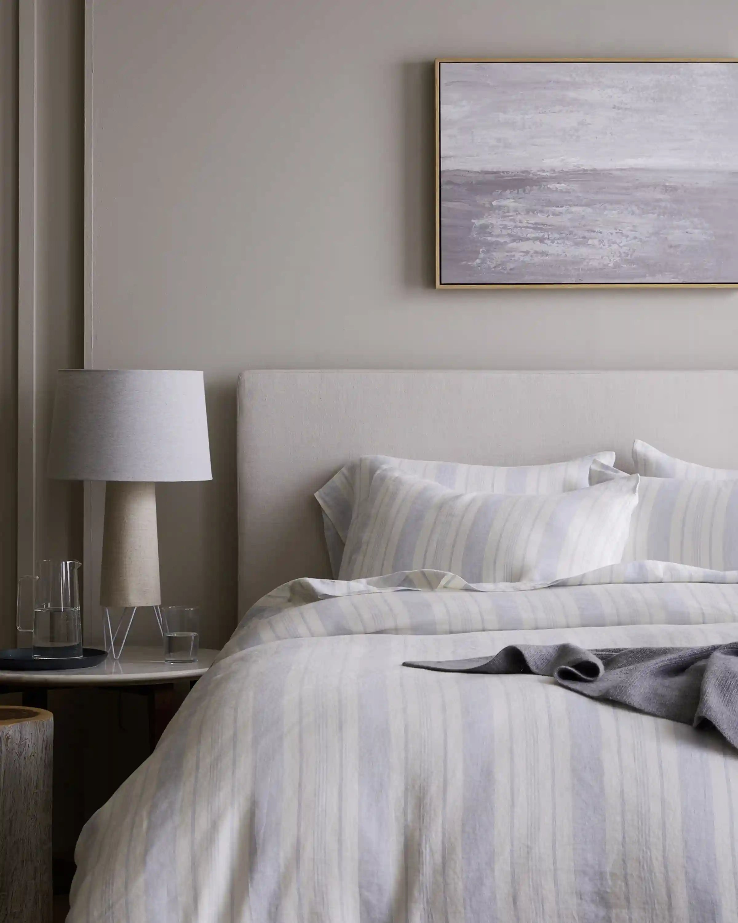 European Linen Modern Stripe Sham Set