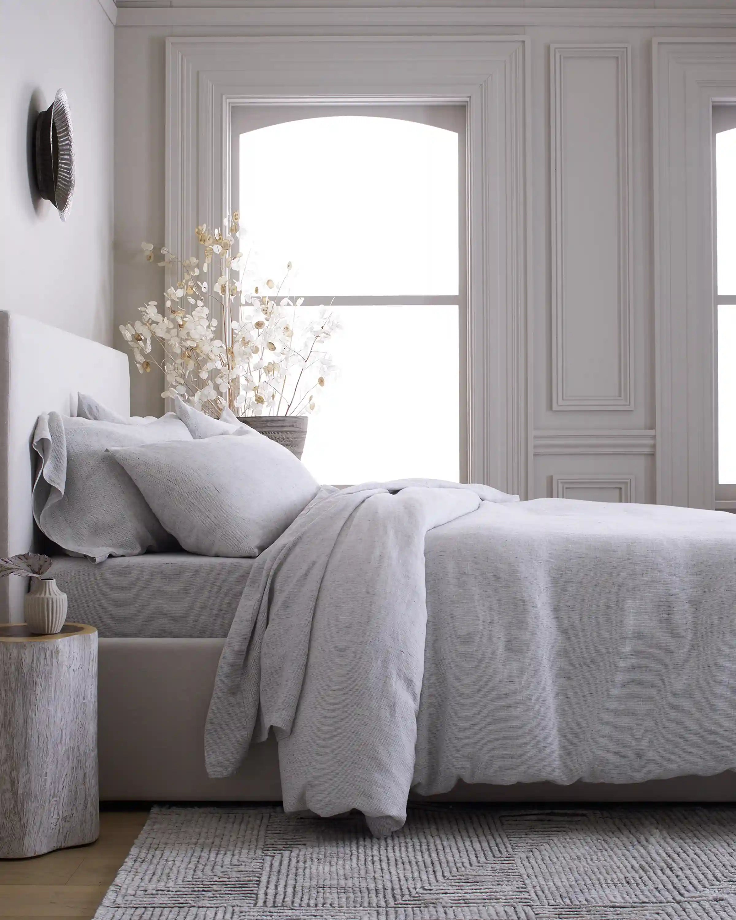 European Linen Stripe Duvet Cover Set