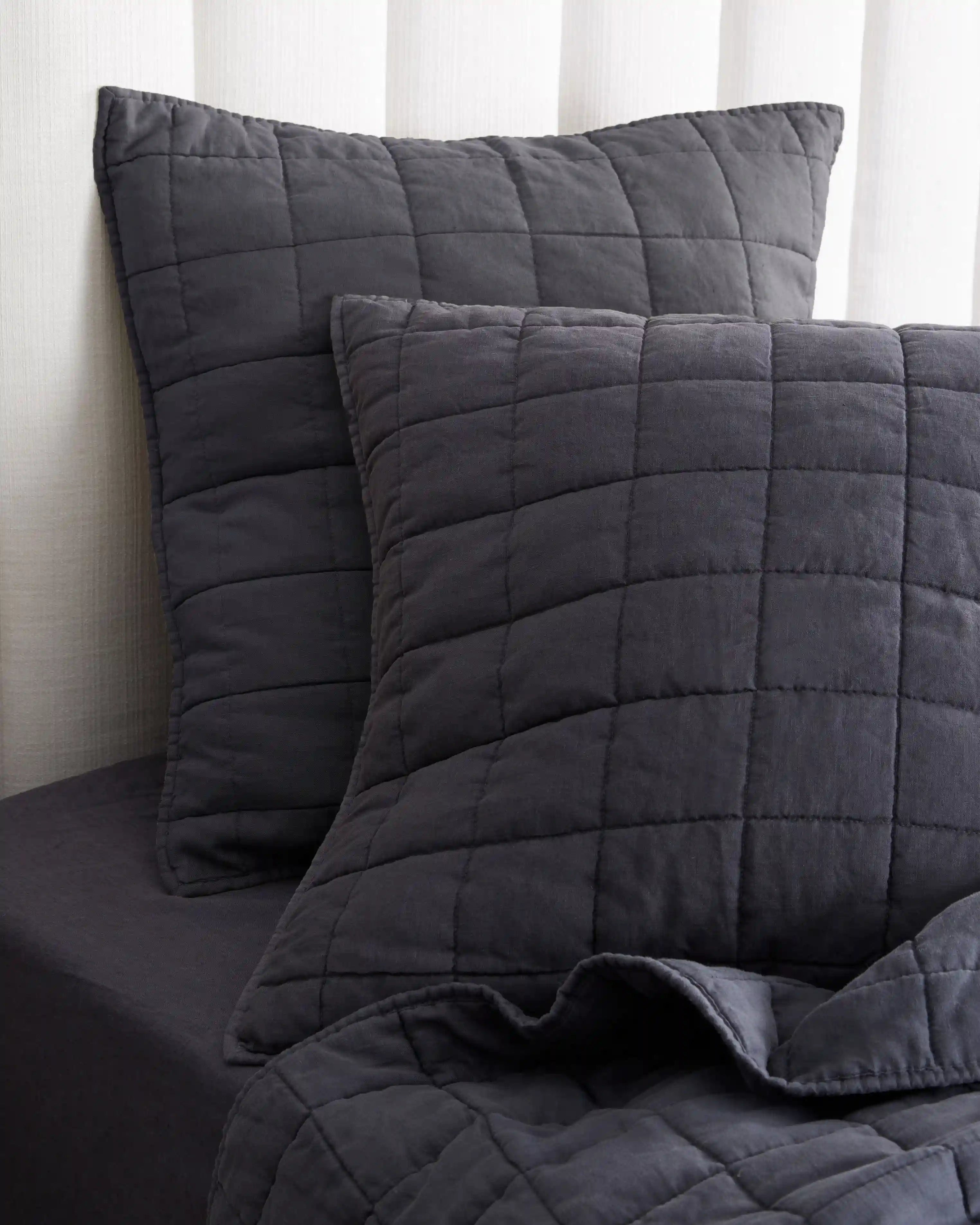 European Linen Box Quilted Euro Sham