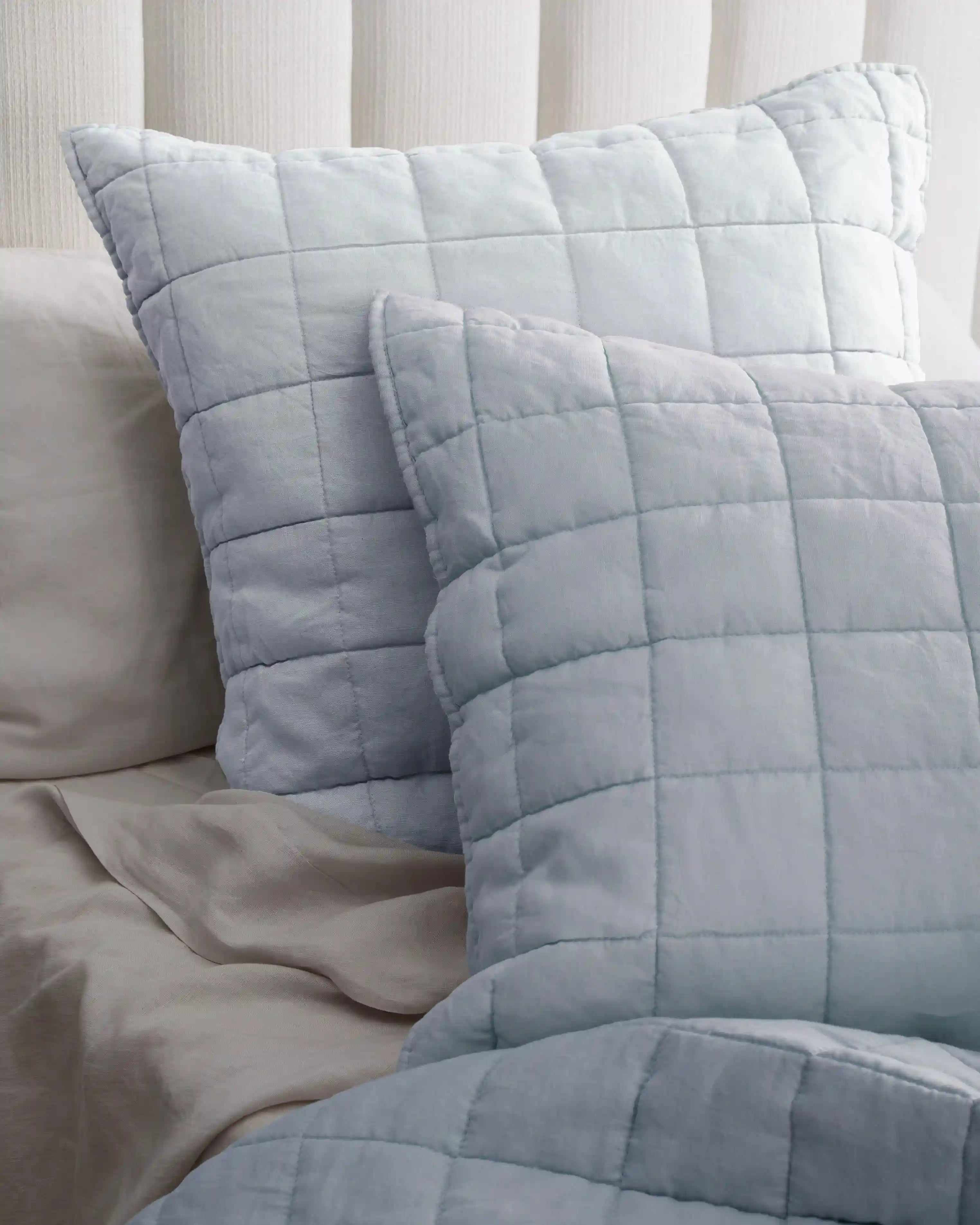 European Linen Box Quilted Euro Sham