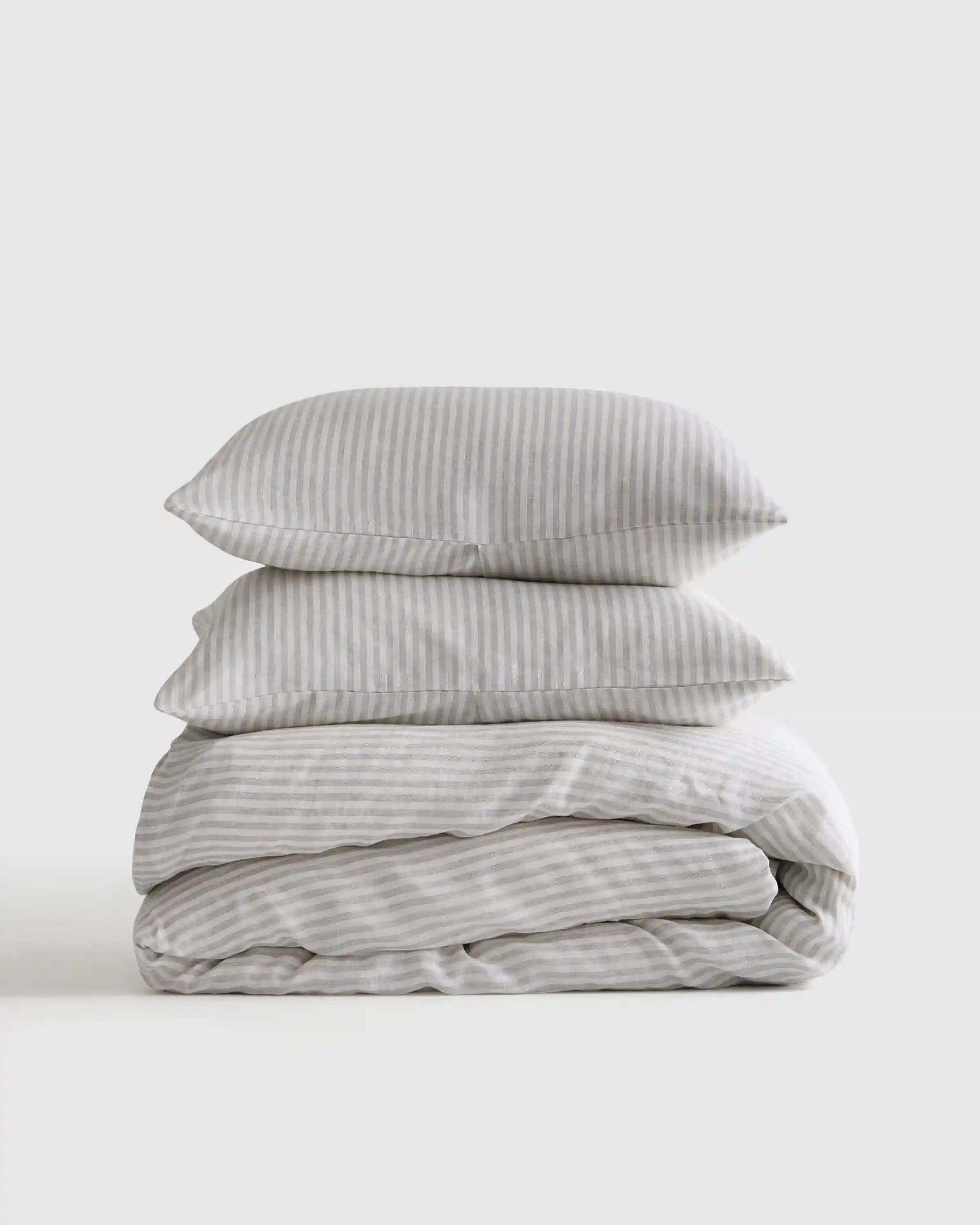 European Linen Stripe Duvet Cover Set