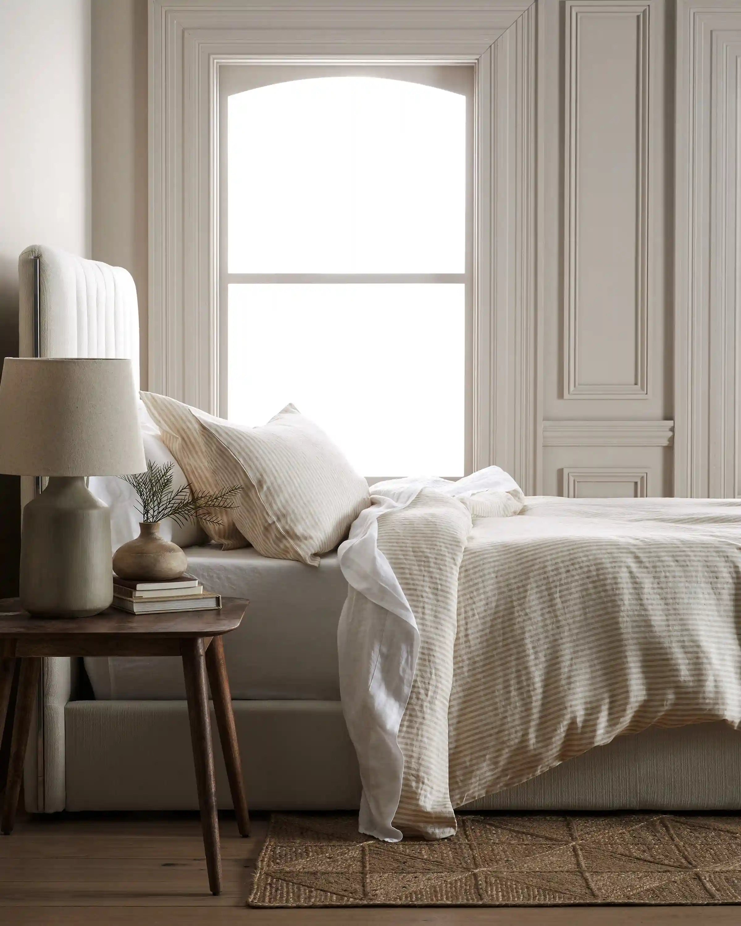 European Linen Stripe Sham Set