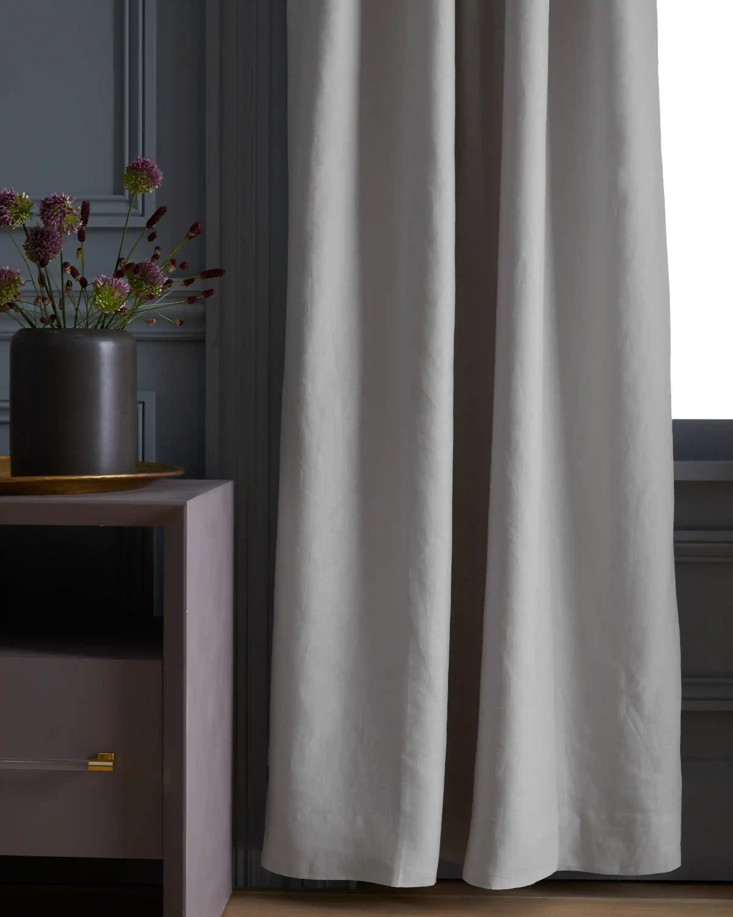 European Linen Room Darkening Curtain - Single Panel