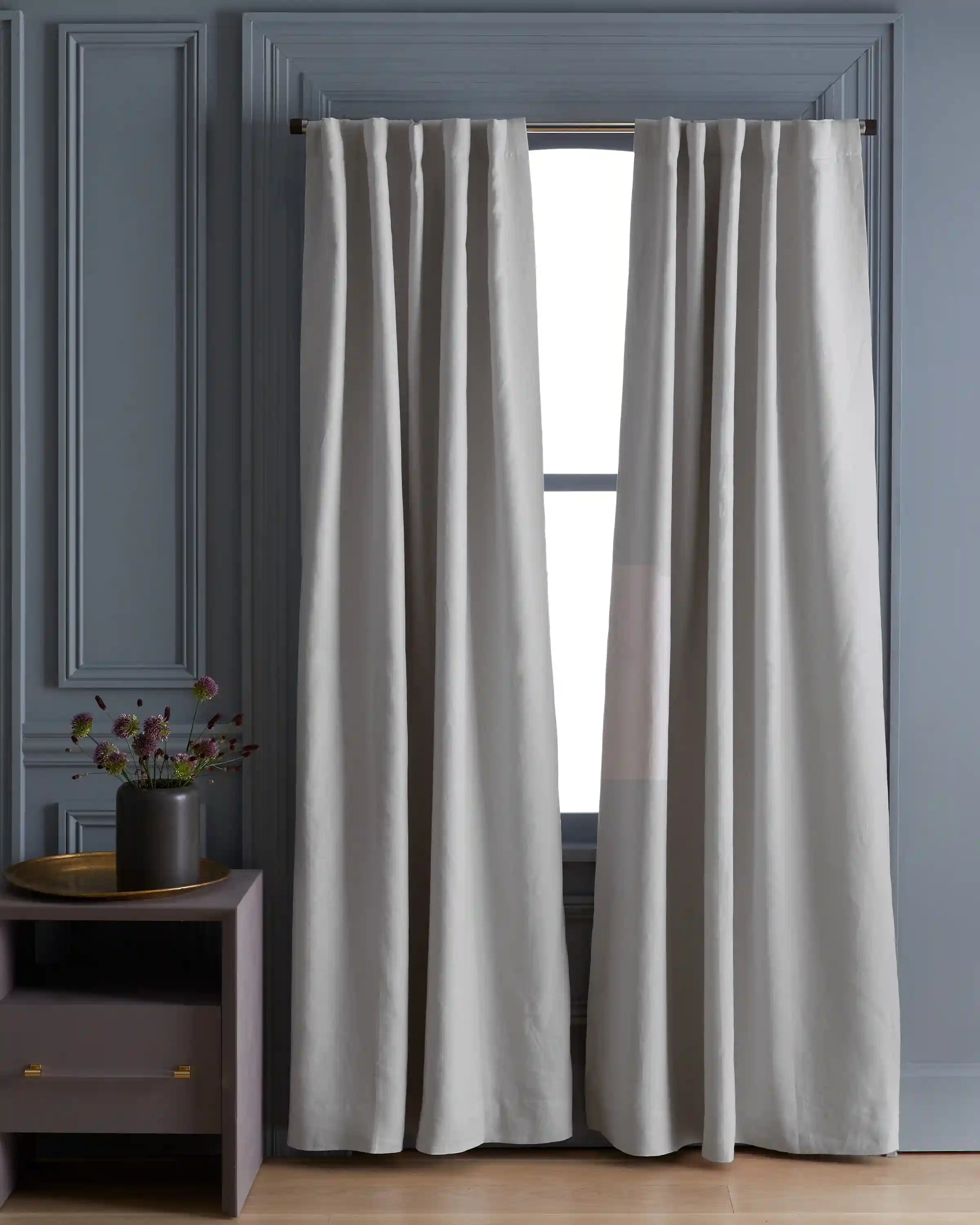 European Linen Room Darkening Curtain - Single Panel
