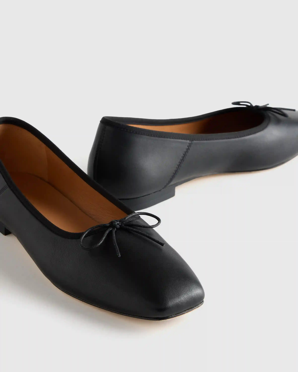 Italian Leather Square Toe Ballet Flat