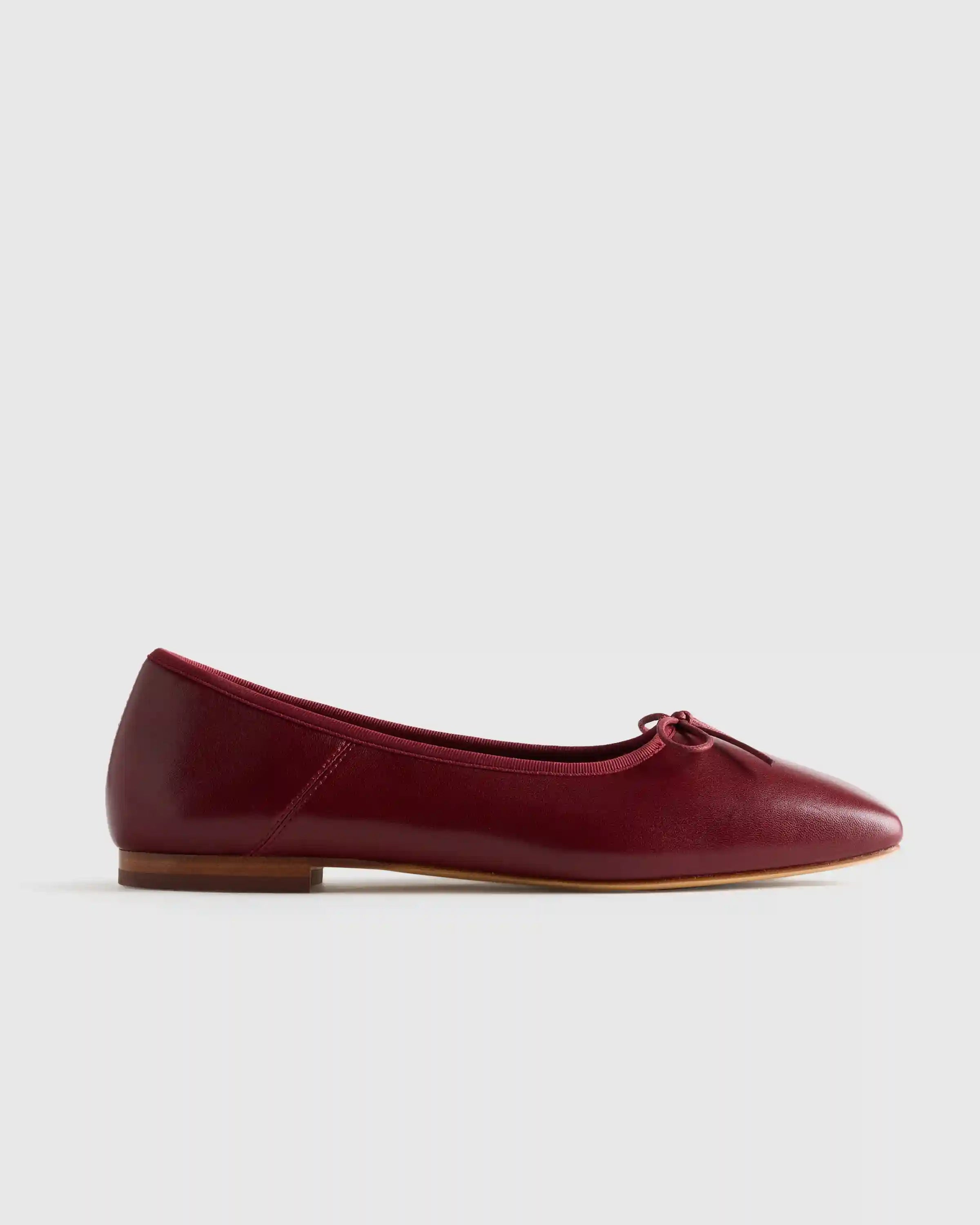Italian Leather Square Toe Ballet Flat