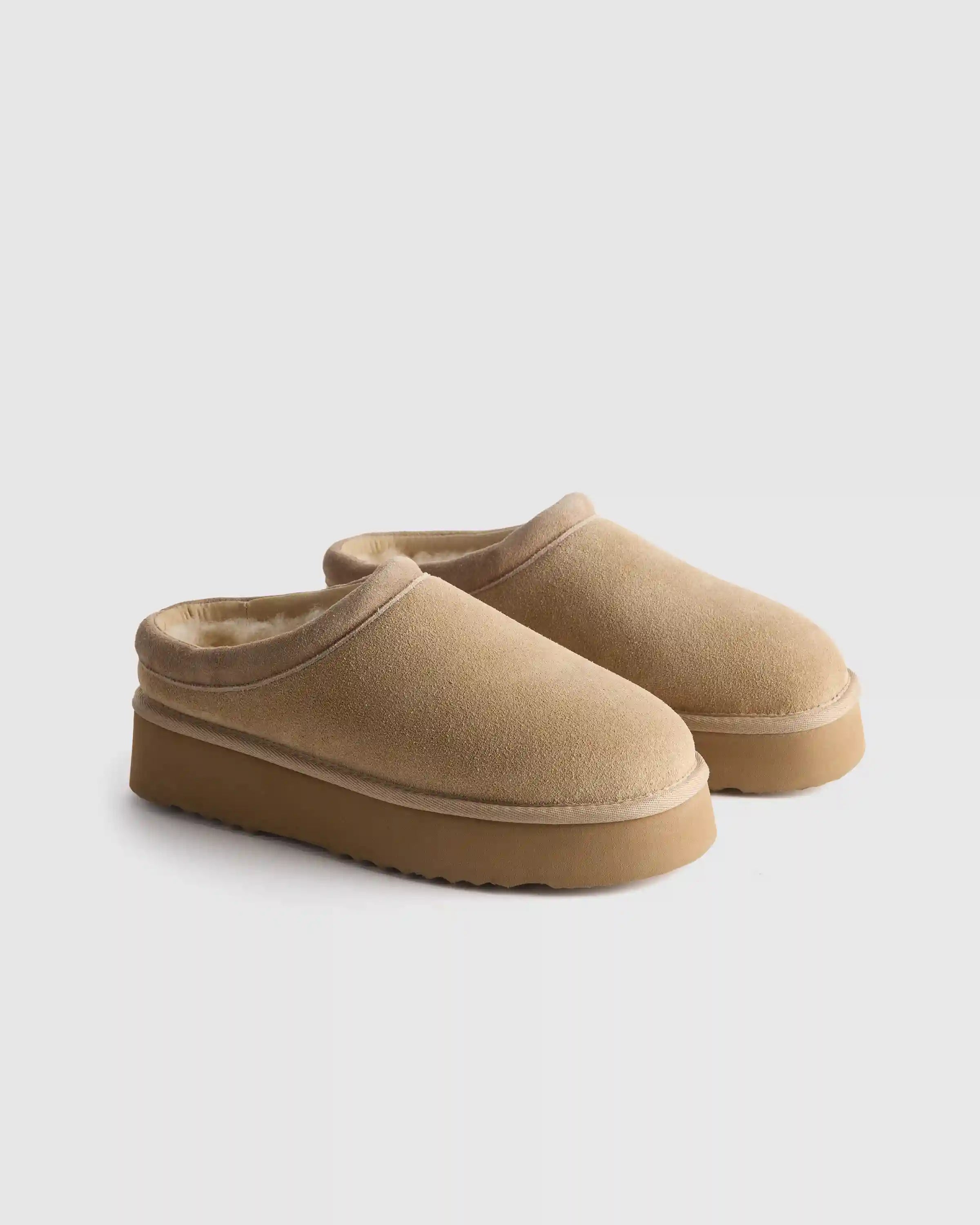 Australian Shearling Platform Clog Slipper