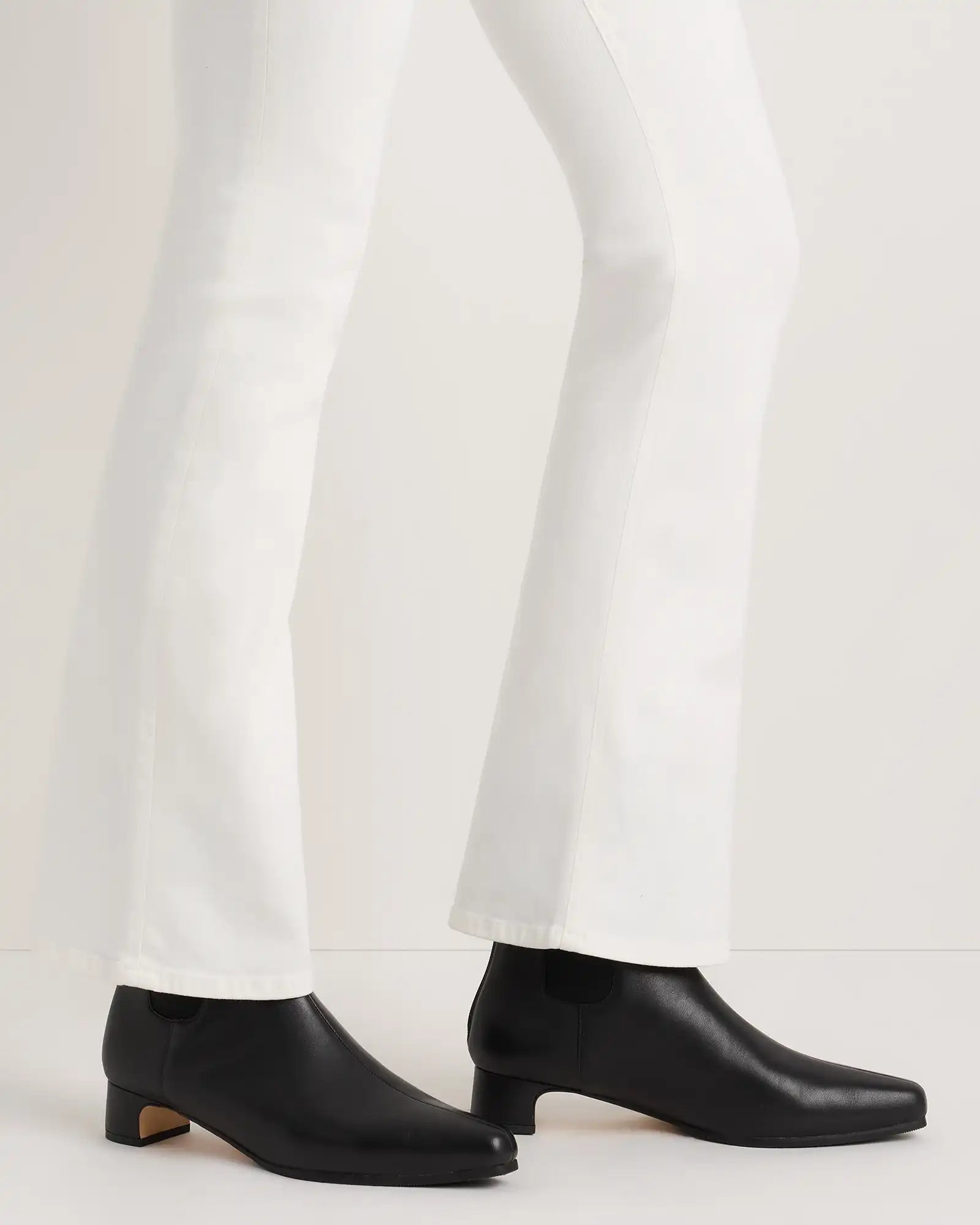 Italian Leather Kitten Heel Ankle Boot