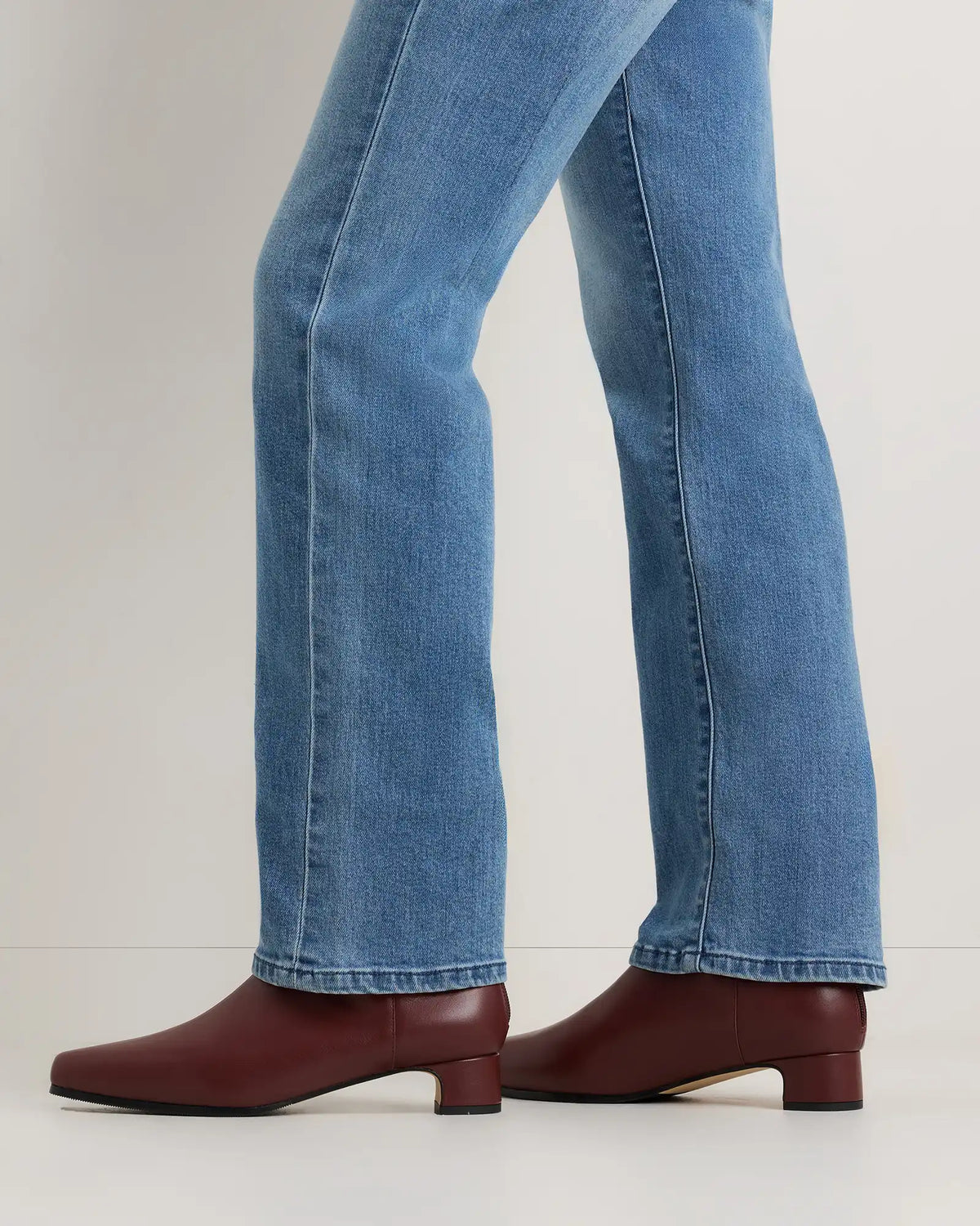 Italian Leather Kitten Heel Ankle Boot